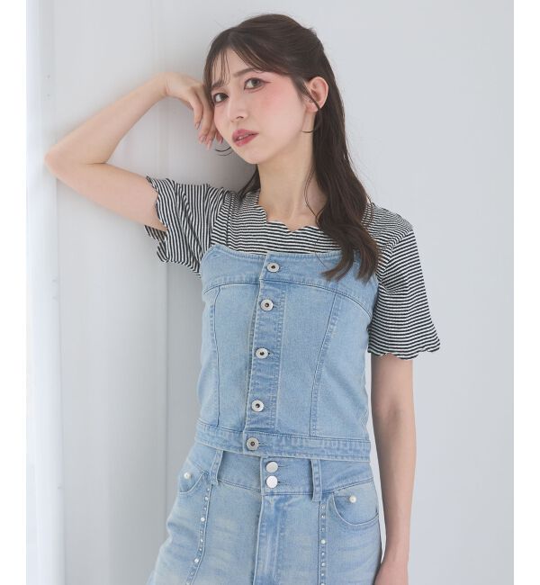  「スカラップデザイントップス」|Tシャツ・カットソー|