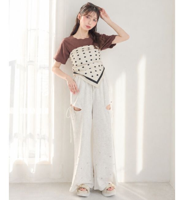  「スカラップデザイントップス」|Tシャツ・カットソー|