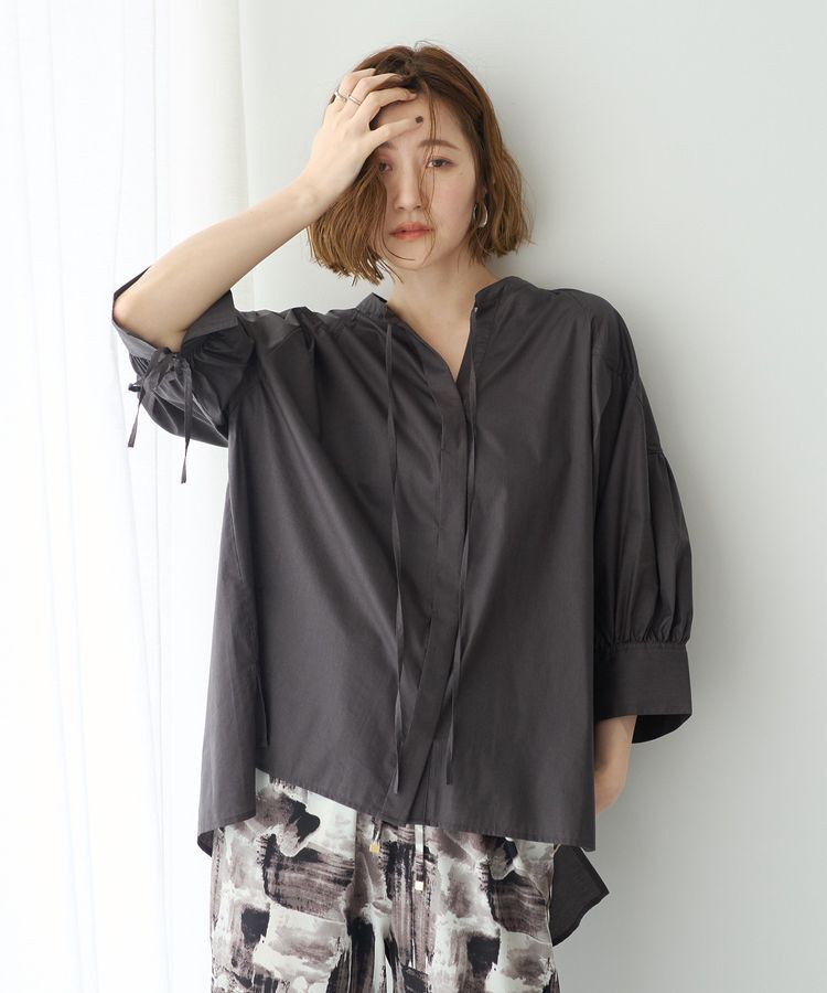 YECCA VECCA「【ORGABITS】5分袖スキッパーシャツ」|シャツ・ブラウス|