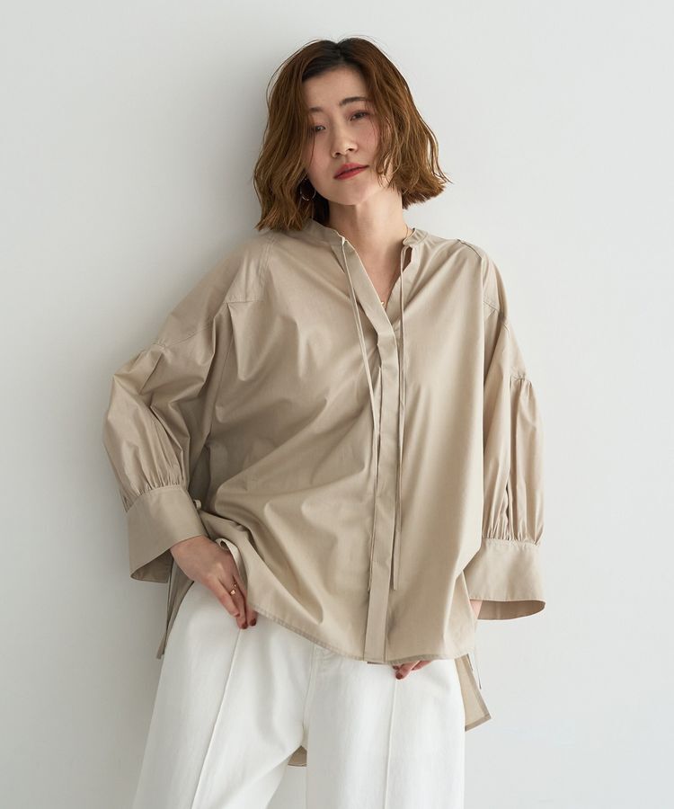 YECCA VECCA「【ORGABITS】5分袖スキッパーシャツ」|シャツ・ブラウス|