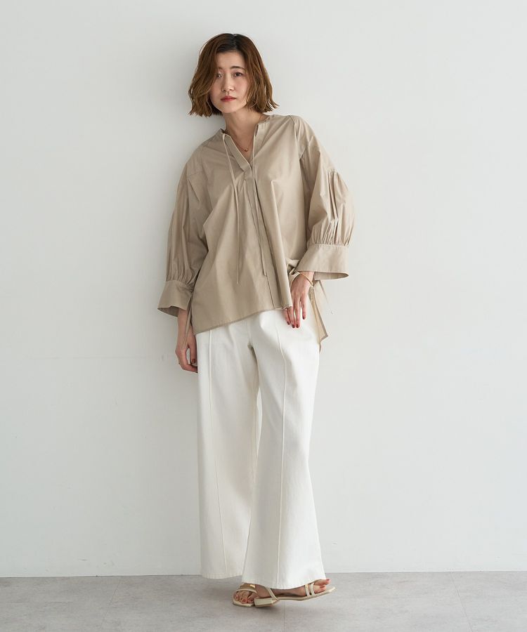 YECCA VECCA「【ORGABITS】5分袖スキッパーシャツ」|シャツ・ブラウス|