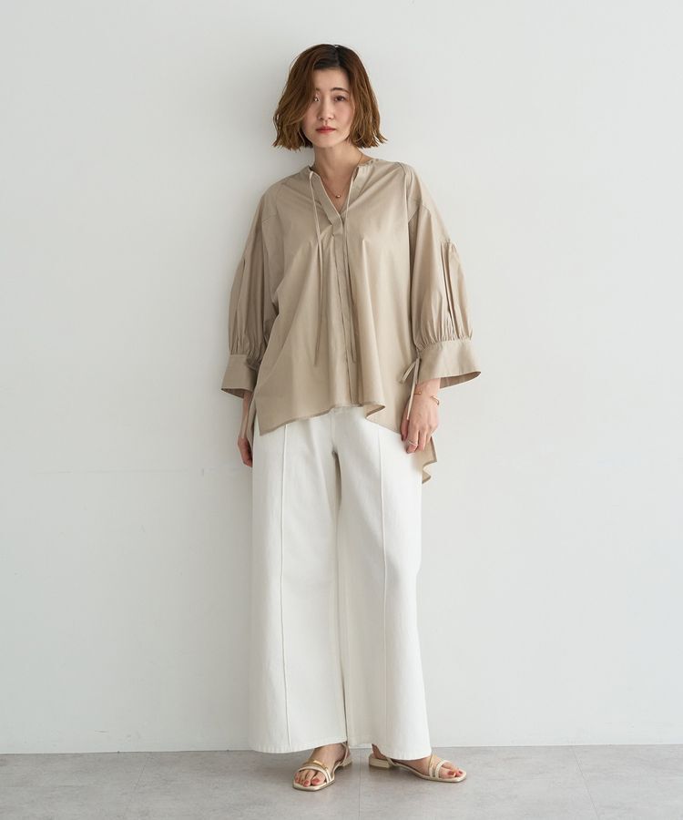 YECCA VECCA「【ORGABITS】5分袖スキッパーシャツ」|シャツ・ブラウス|