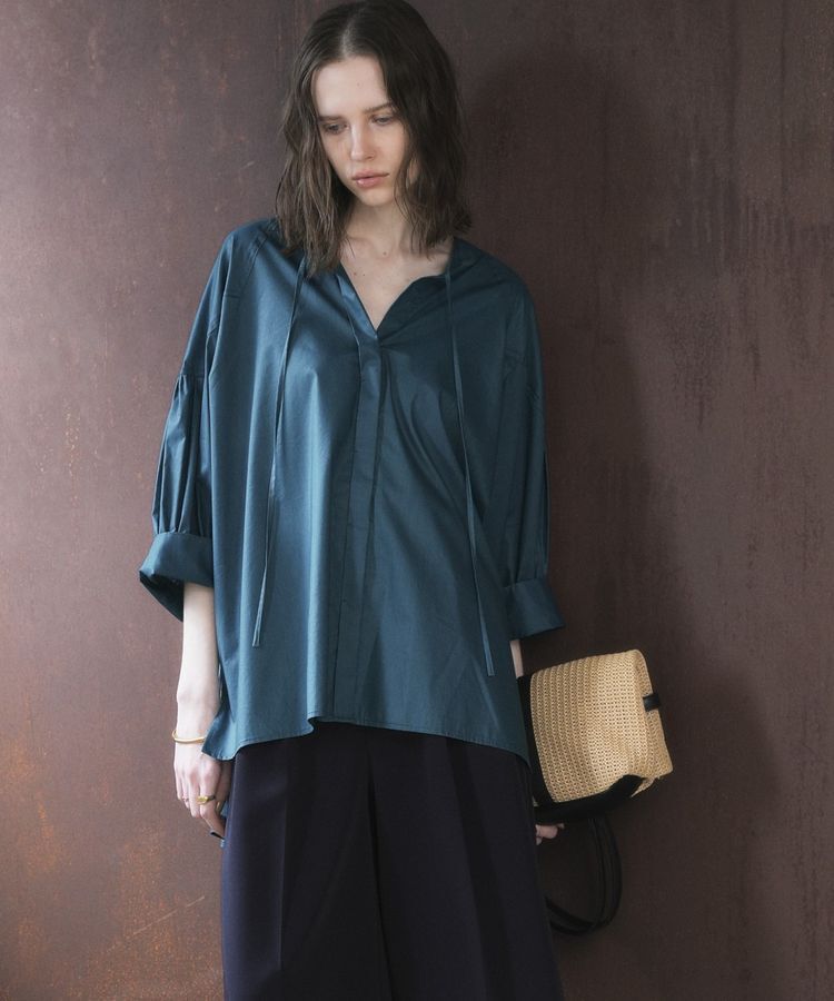 YECCA VECCA「【ORGABITS】5分袖スキッパーシャツ」|シャツ・ブラウス|