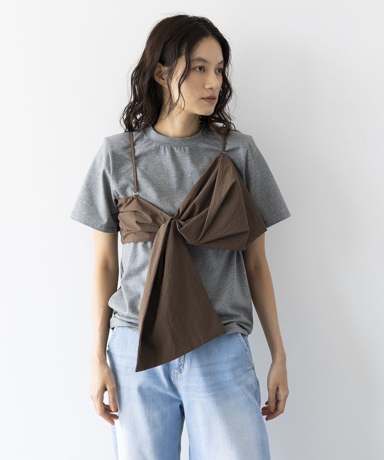 GARAGE OF GOOD CLOTHING「リボンキャミレイヤード肩パットT」|Tシャツ・カットソー|