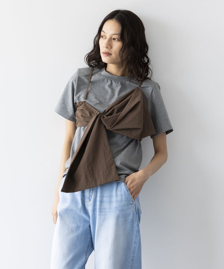 GARAGE OF GOOD CLOTHING「リボンキャミレイヤード肩パットT」|Tシャツ・カットソー|