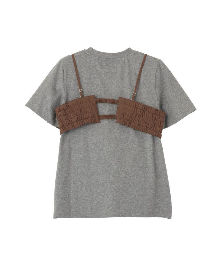 GARAGE OF GOOD CLOTHING「リボンキャミレイヤード肩パットT」|Tシャツ・カットソー|