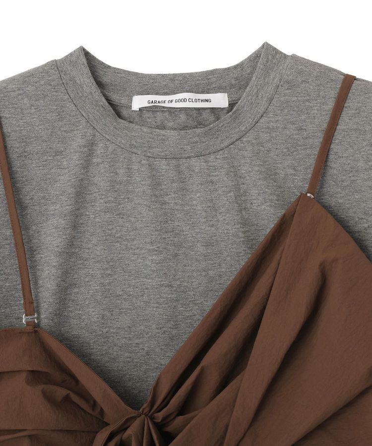GARAGE OF GOOD CLOTHING「リボンキャミレイヤード肩パットT」|Tシャツ・カットソー|