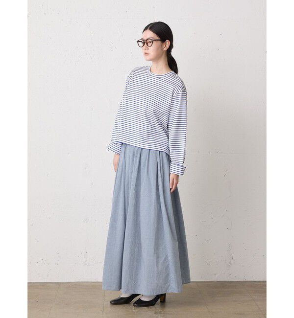 MidiUmi「MidiUmi シャンブレーギャザースカート」|スカート|