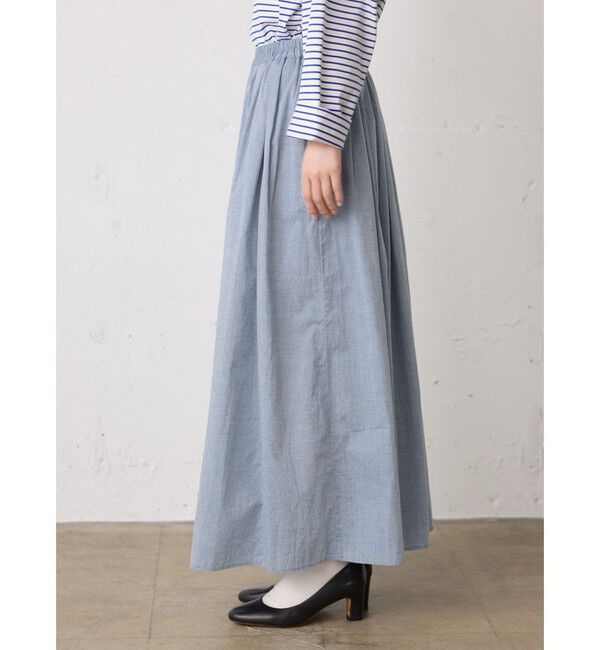 MidiUmi「MidiUmi シャンブレーギャザースカート」|スカート|