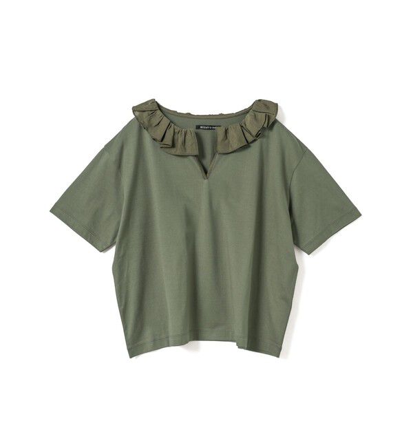 mizuiro ind「mizuiro ind フリルカラースキッパーTシャツ」|Tシャツ・カットソー|グレーA