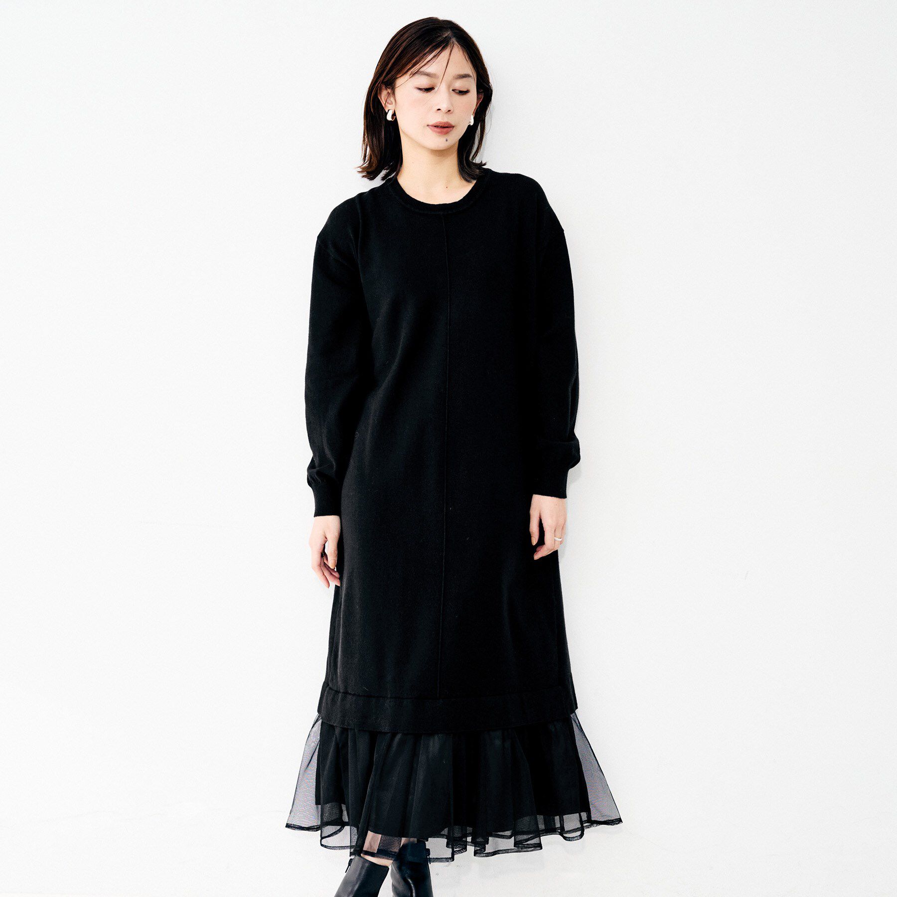 UNTITLED「【TORRAZZO DONNA】ニット&times;チュールワンピース」|ワンピース|