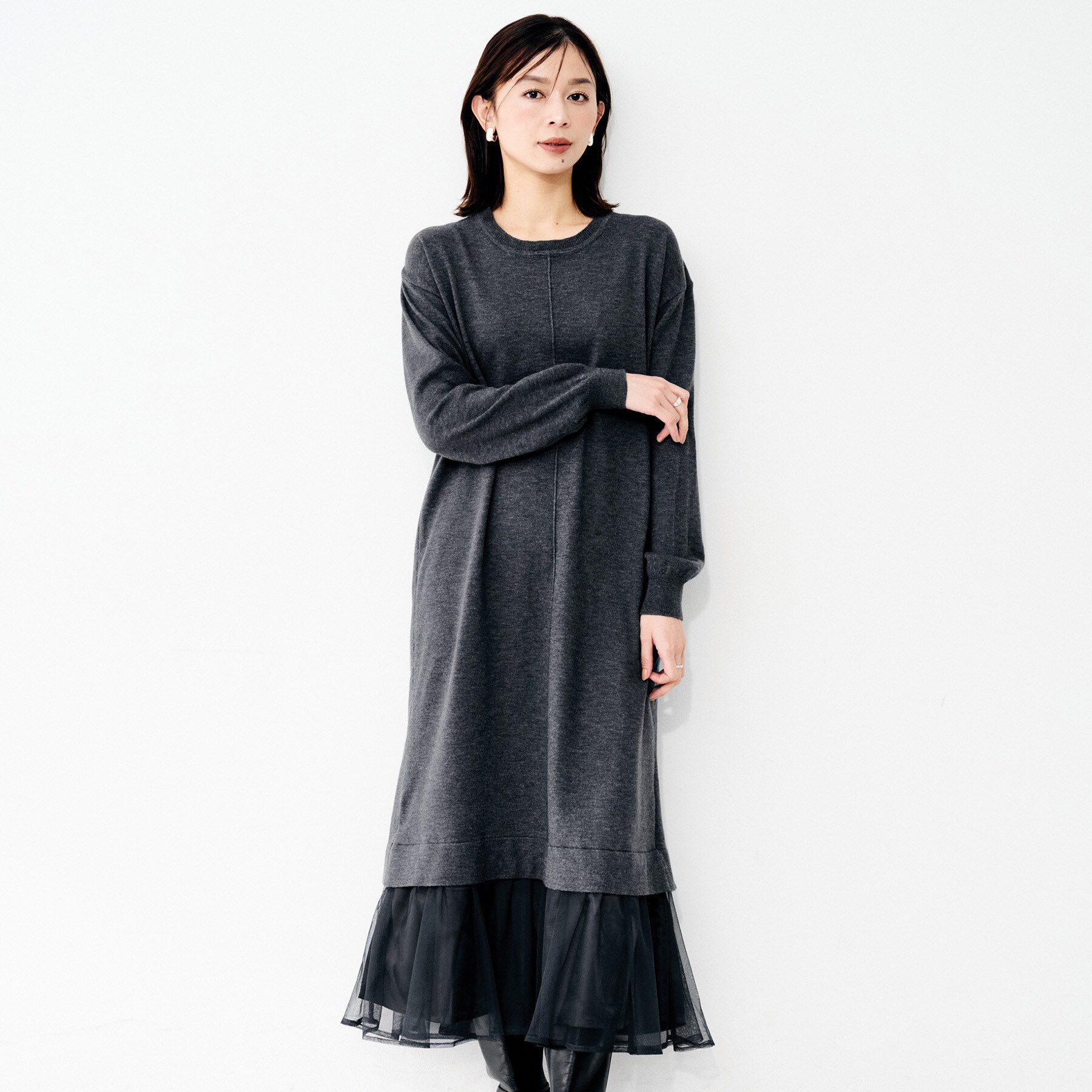 UNTITLED「【TORRAZZO DONNA】ニット&times;チュールワンピース」|ワンピース|