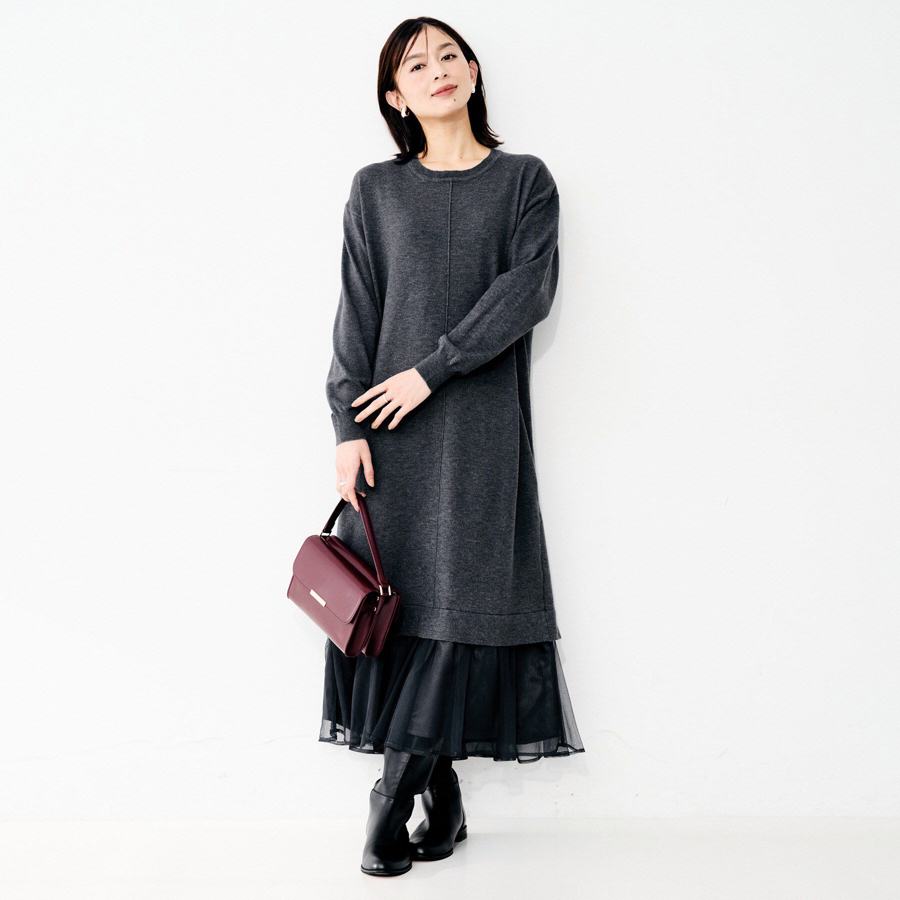 UNTITLED「【TORRAZZO DONNA】ニット&times;チュールワンピース」|ワンピース|