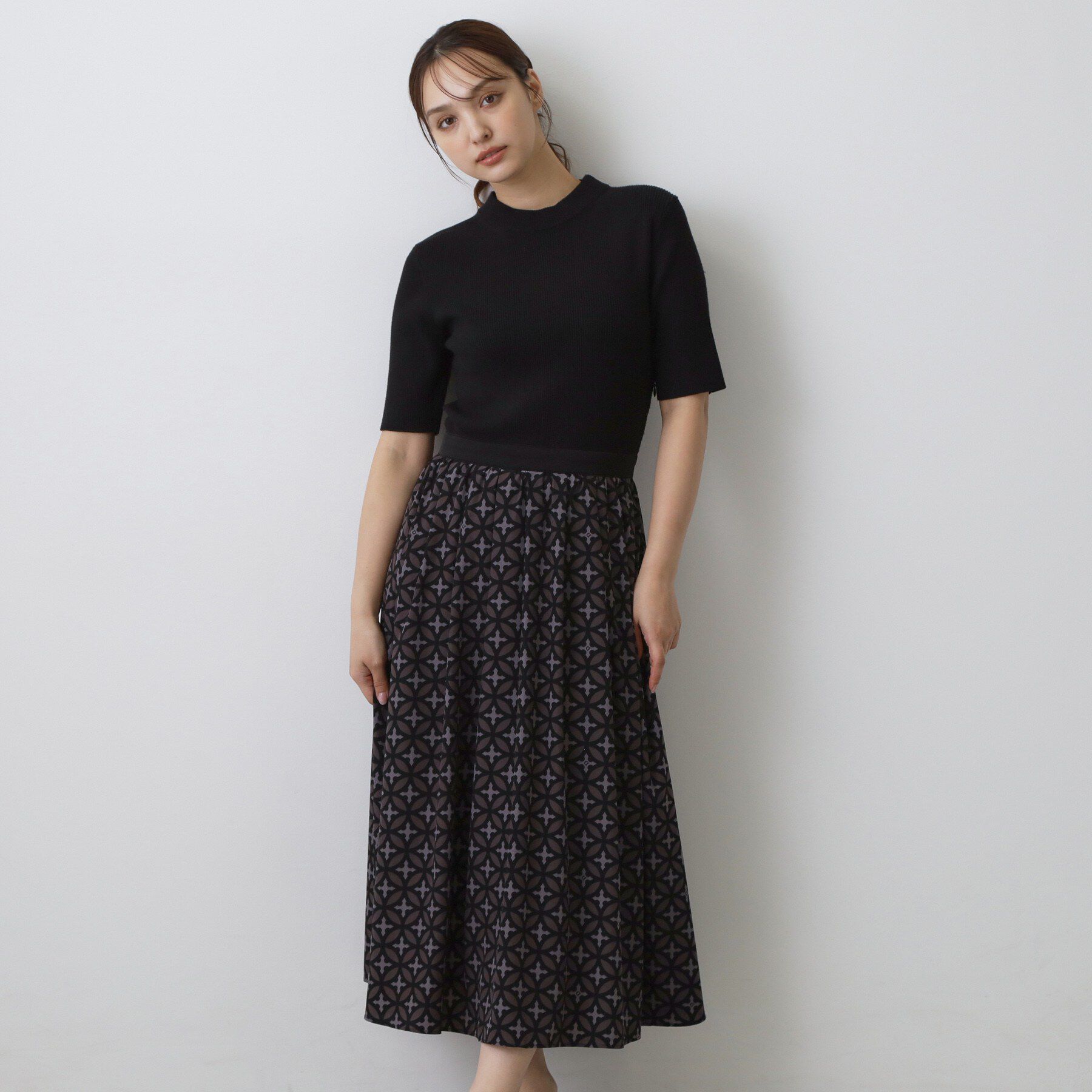 DRESSTERIOR「オーバーラップコンビワンピース」|ワンピース|