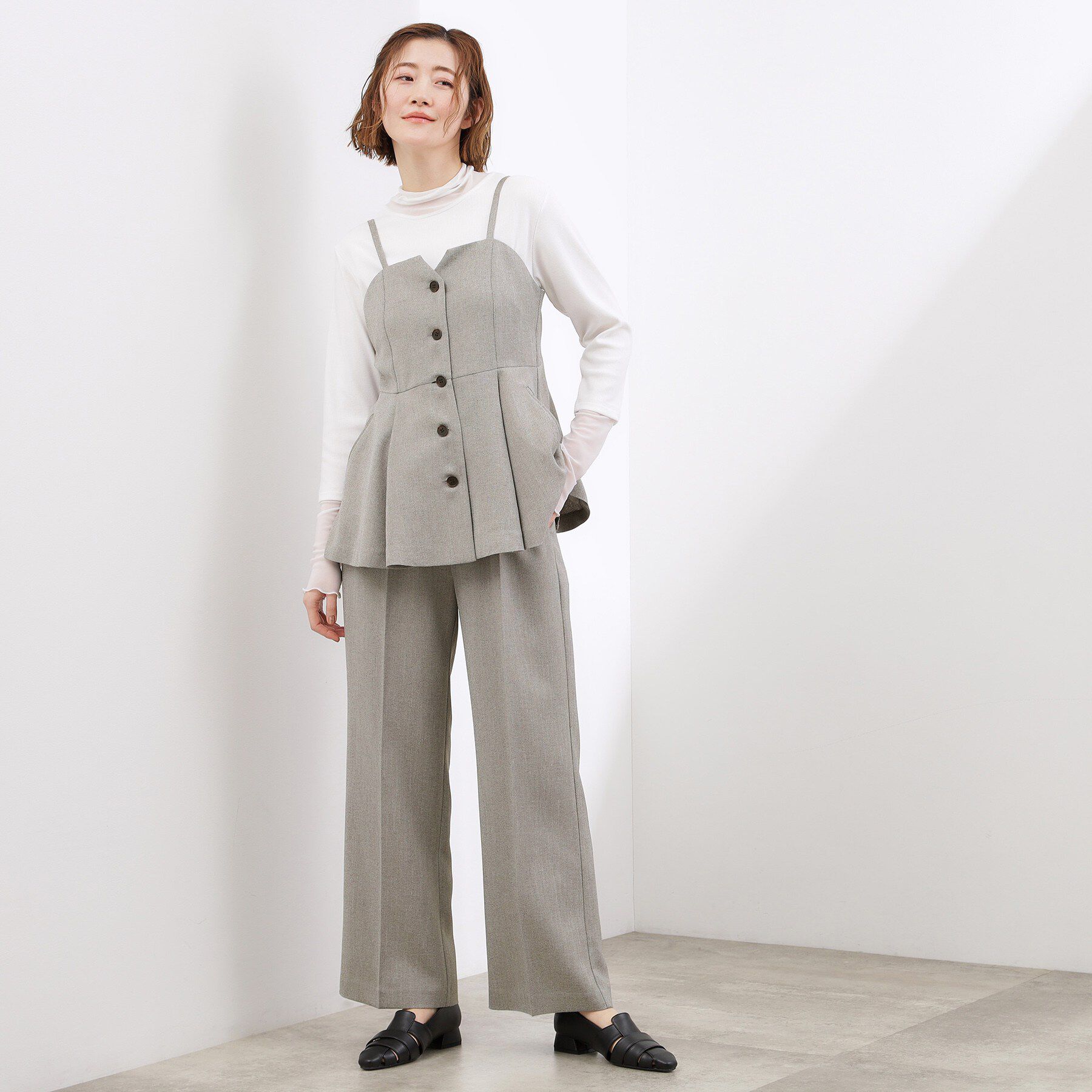 grove「高評価！【貴島明日香さん着用・カセット服】リネンライクソフトフレアパンツ」|その他|
