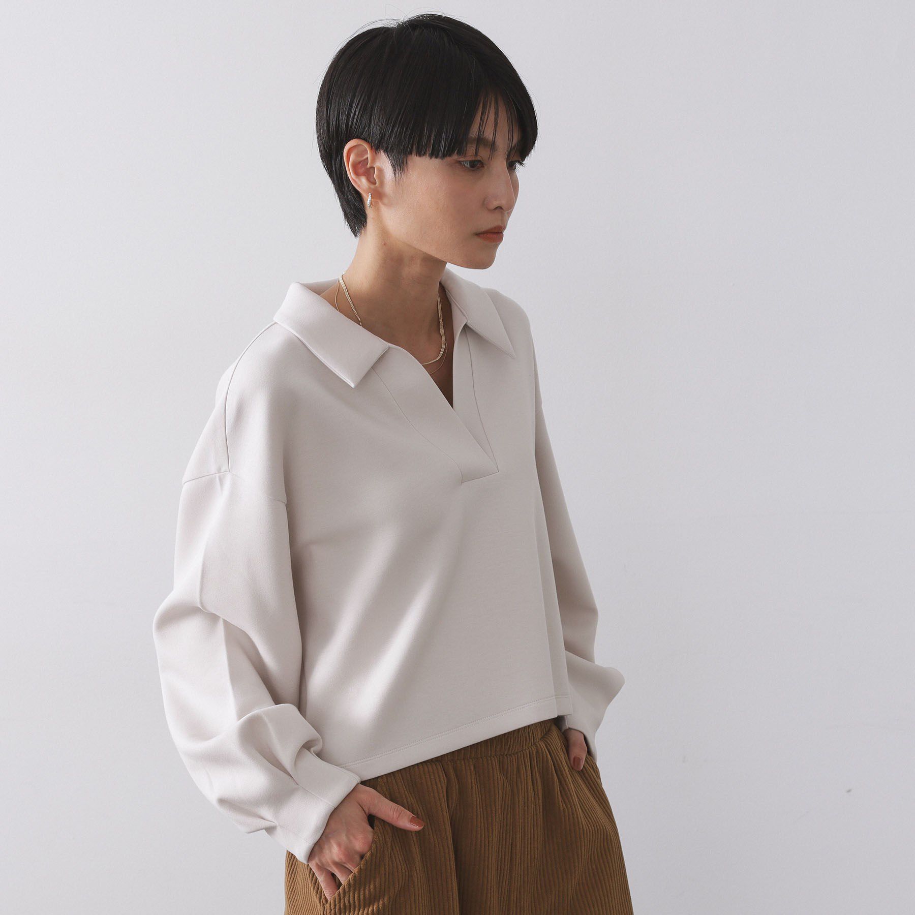 OPAQUE.CLIP「スキッパートップス【UVケア／洗濯機OK】」|Tシャツ・カットソー|