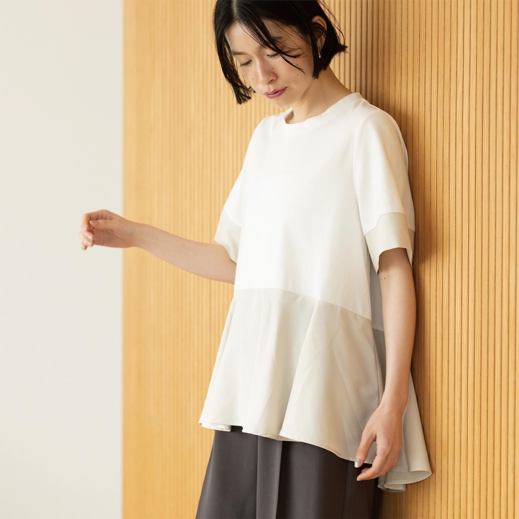OPAQUE.CLIP「ペプラム切替ドッキングトップス」|Tシャツ・カットソー|