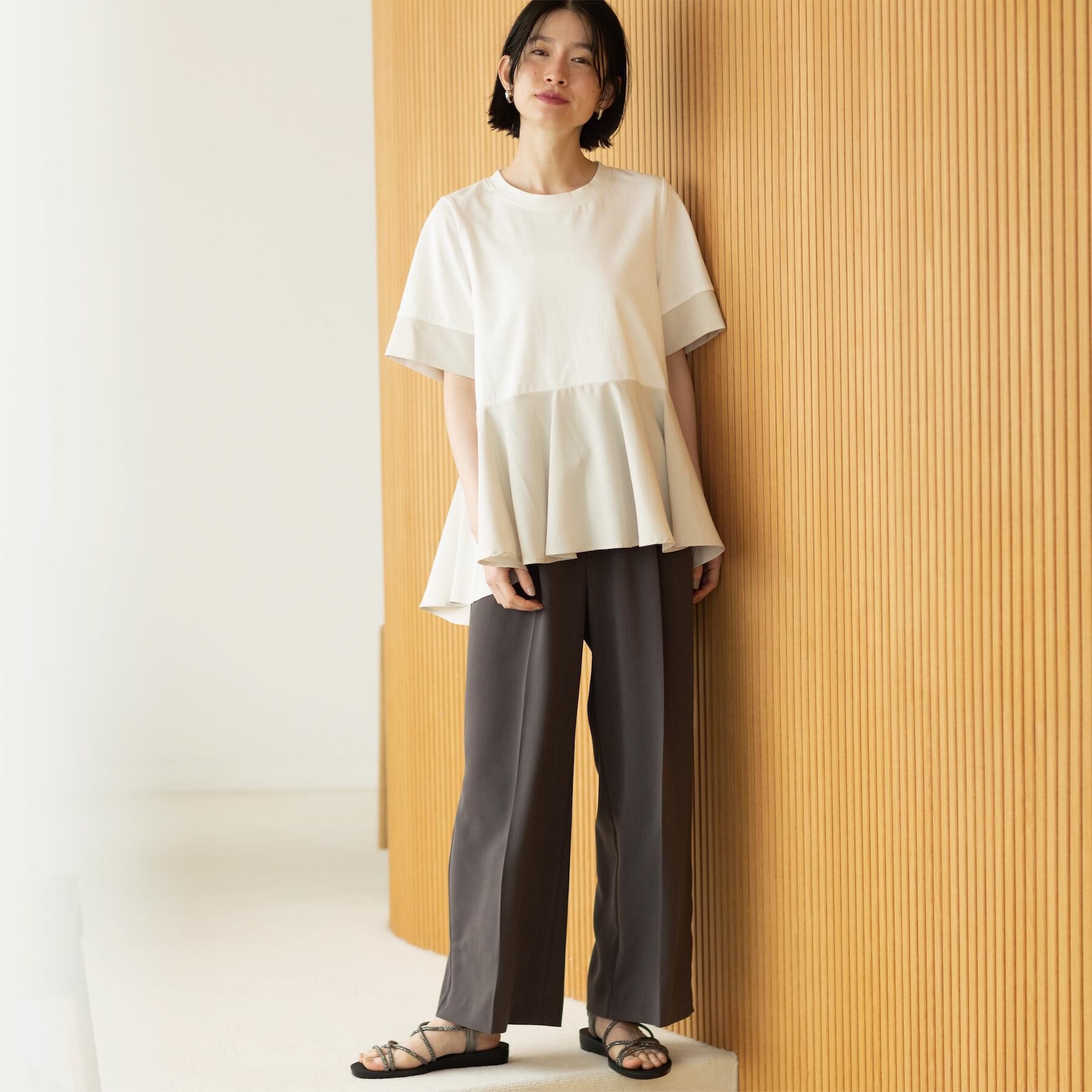 OPAQUE.CLIP「ペプラム切替ドッキングトップス」|Tシャツ・カットソー|