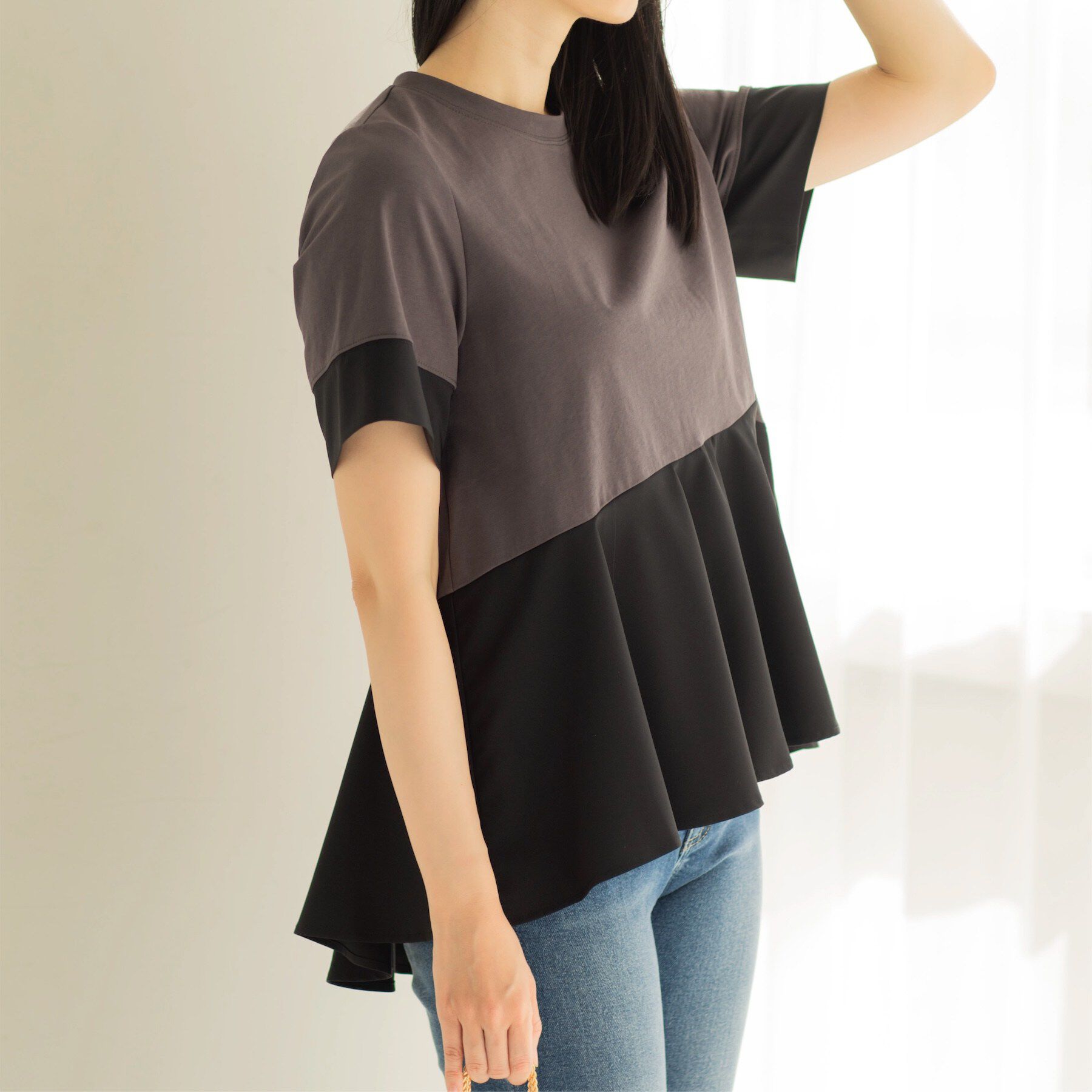 OPAQUE.CLIP「ペプラム切替ドッキングトップス」|Tシャツ・カットソー|