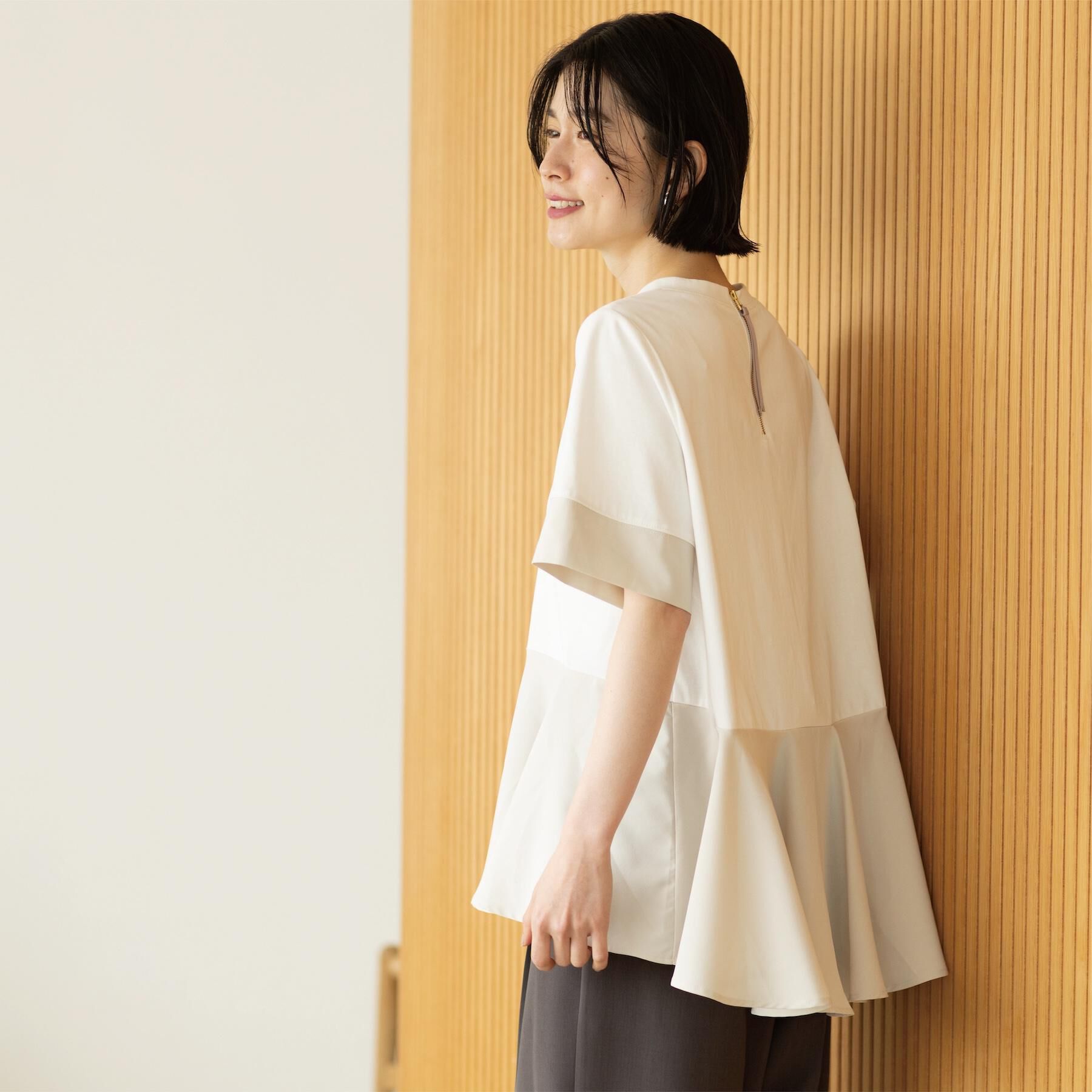 OPAQUE.CLIP「ペプラム切替ドッキングトップス」|Tシャツ・カットソー|