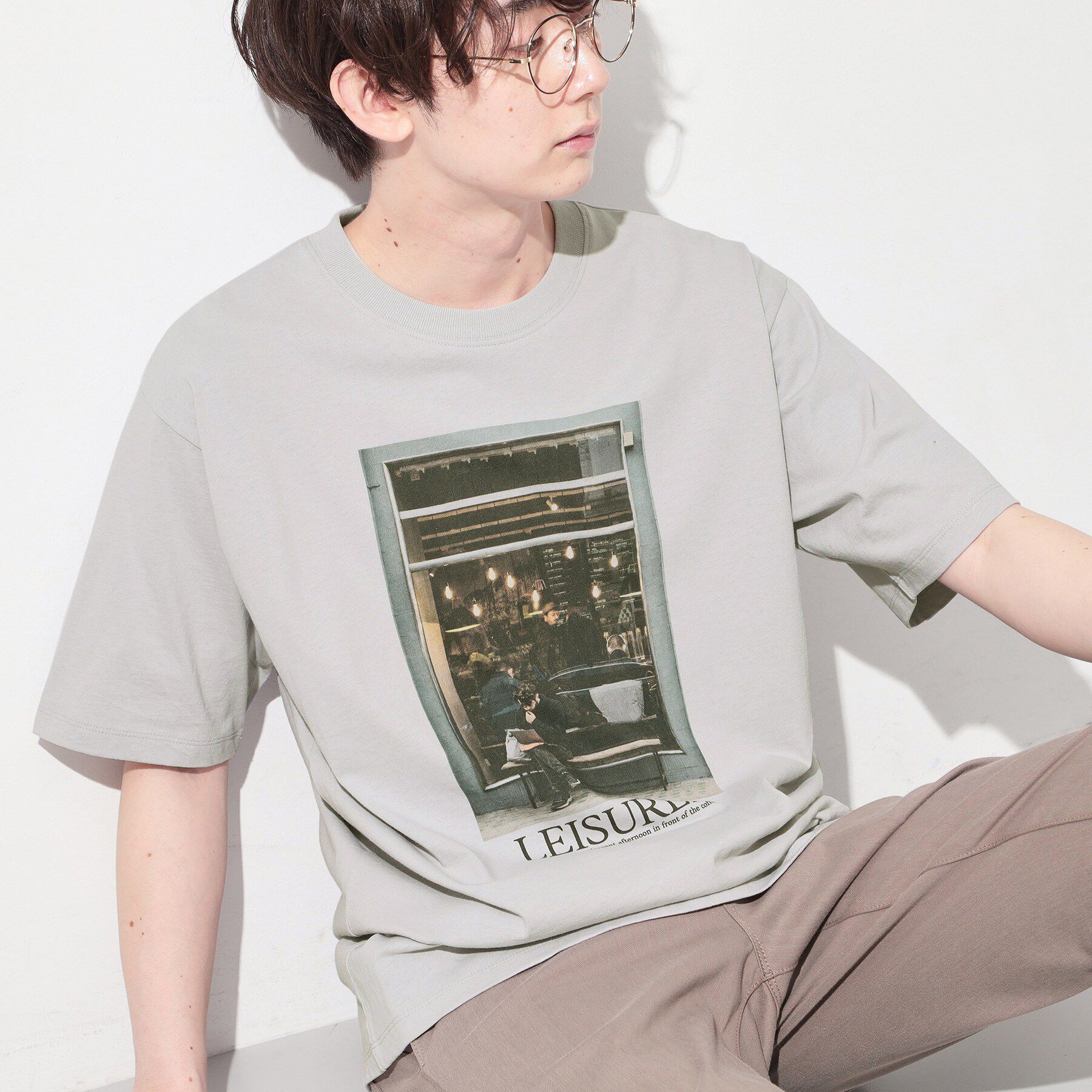 THE SHOP TK「モノクロ フォトグラフィー 半袖Tシャツ 洗濯機OK」|Tシャツ・カットソー|ライトグレー(011