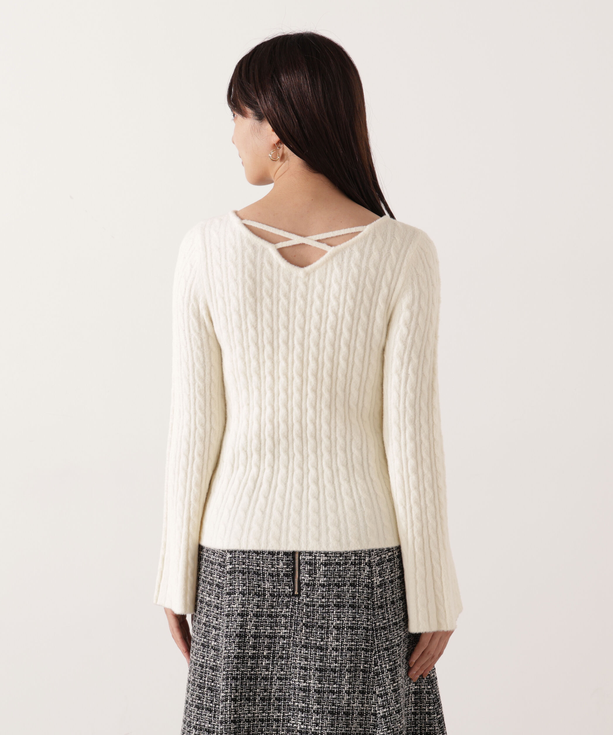 PROPORTION BODY DRESSING「チャーム付きミニケーブルニット  25AW」|ニット・セーター|