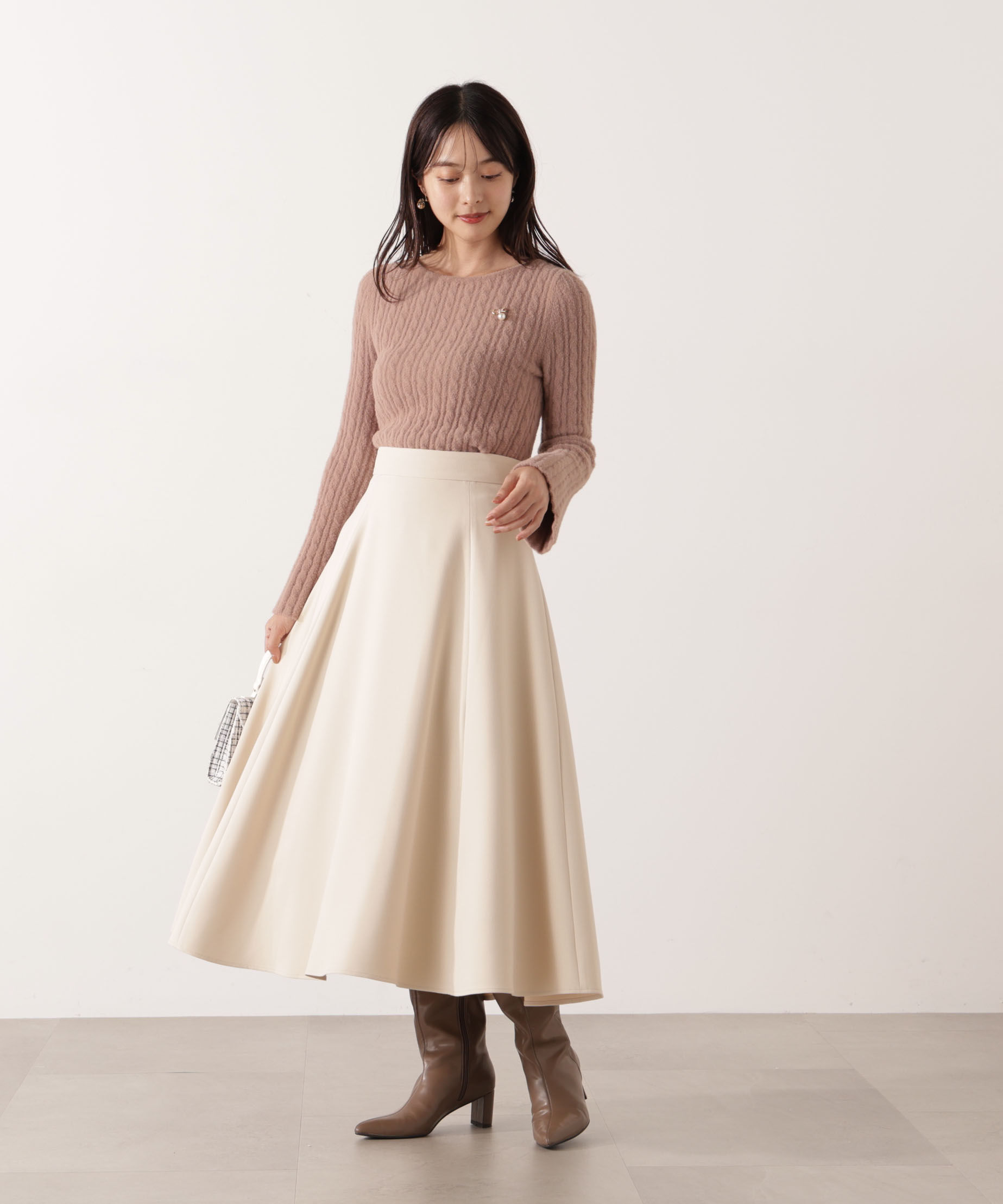 PROPORTION BODY DRESSING「チャーム付きミニケーブルニット  25AW」|ニット・セーター|