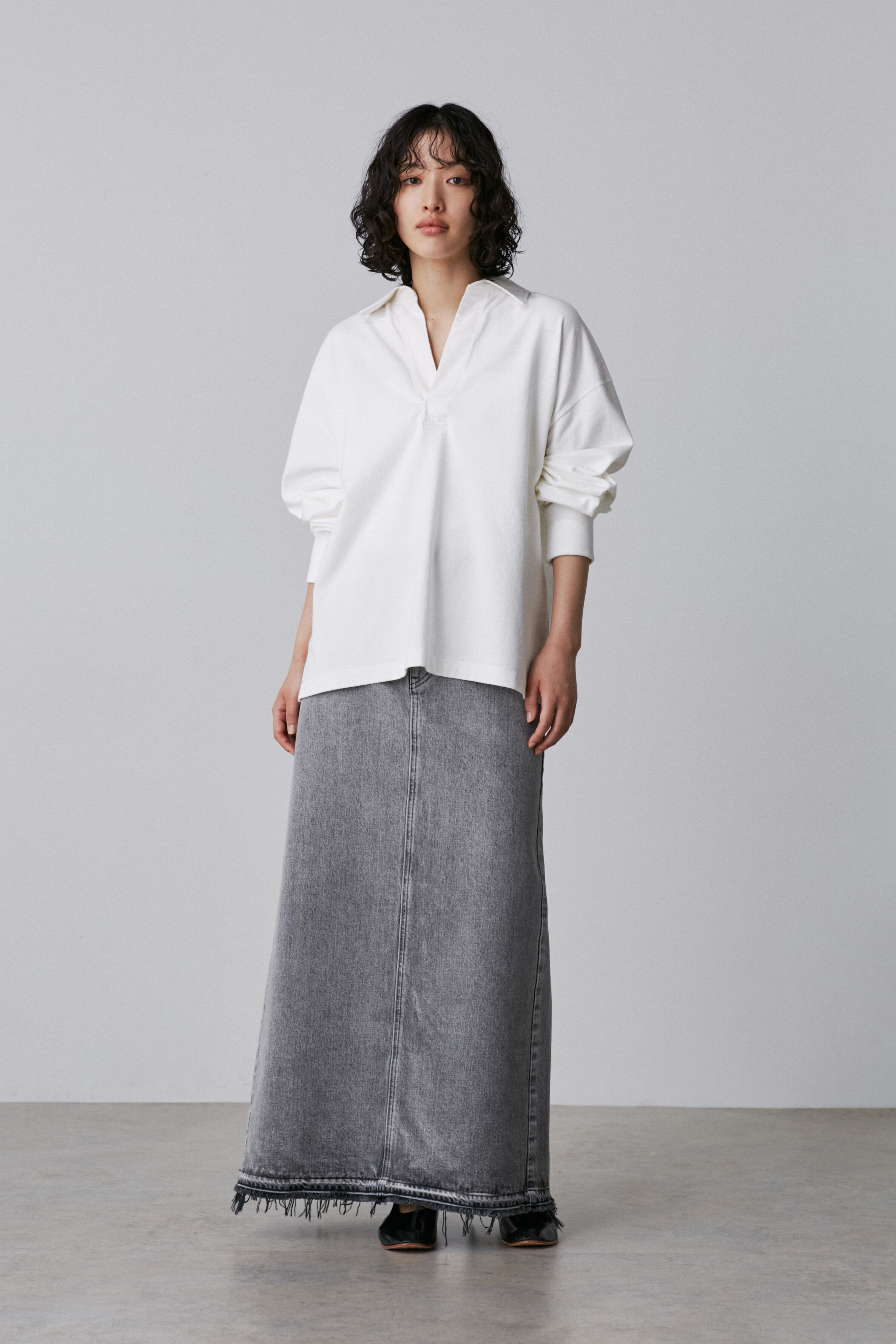 YLEVE 「YLEVE / OPEN END COTTON PIGMENT DYE SKIPPER PULL OVER」|Tシャツ・カットソー|