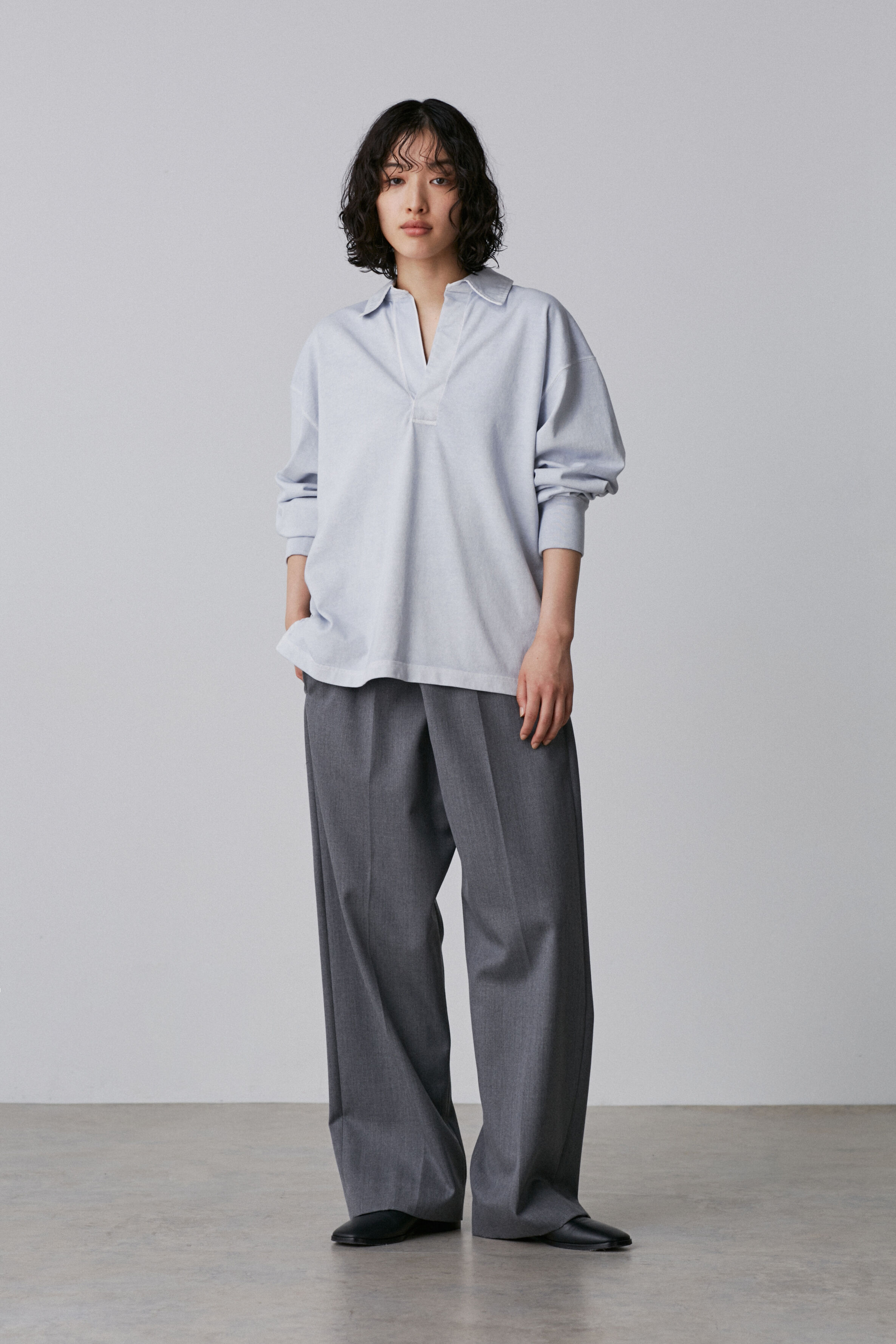 YLEVE 「YLEVE / OPEN END COTTON PIGMENT DYE SKIPPER PULL OVER」|Tシャツ・カットソー|