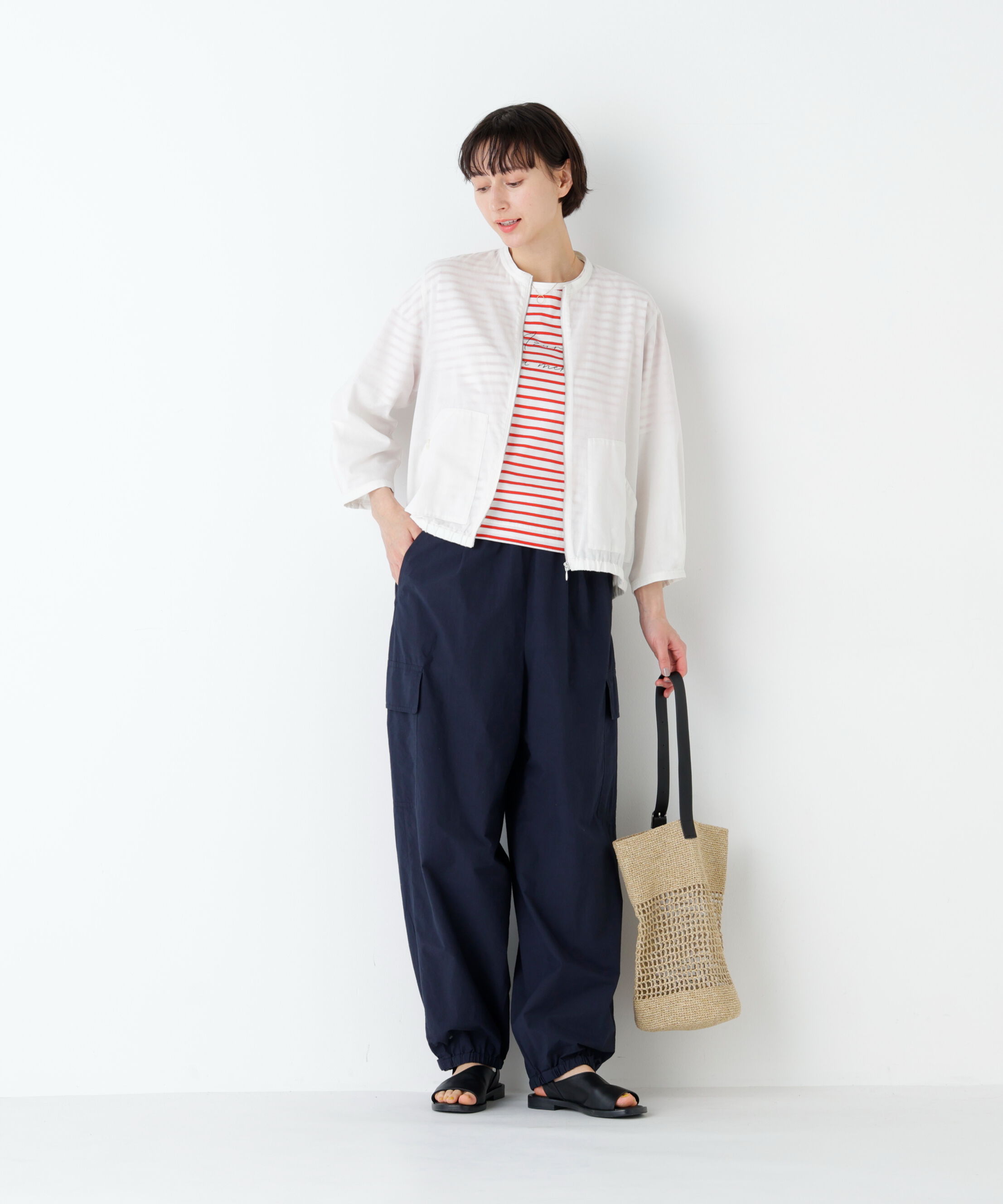  「近江晒コットンタイプライター ドロストカーゴパンツ」|その他|