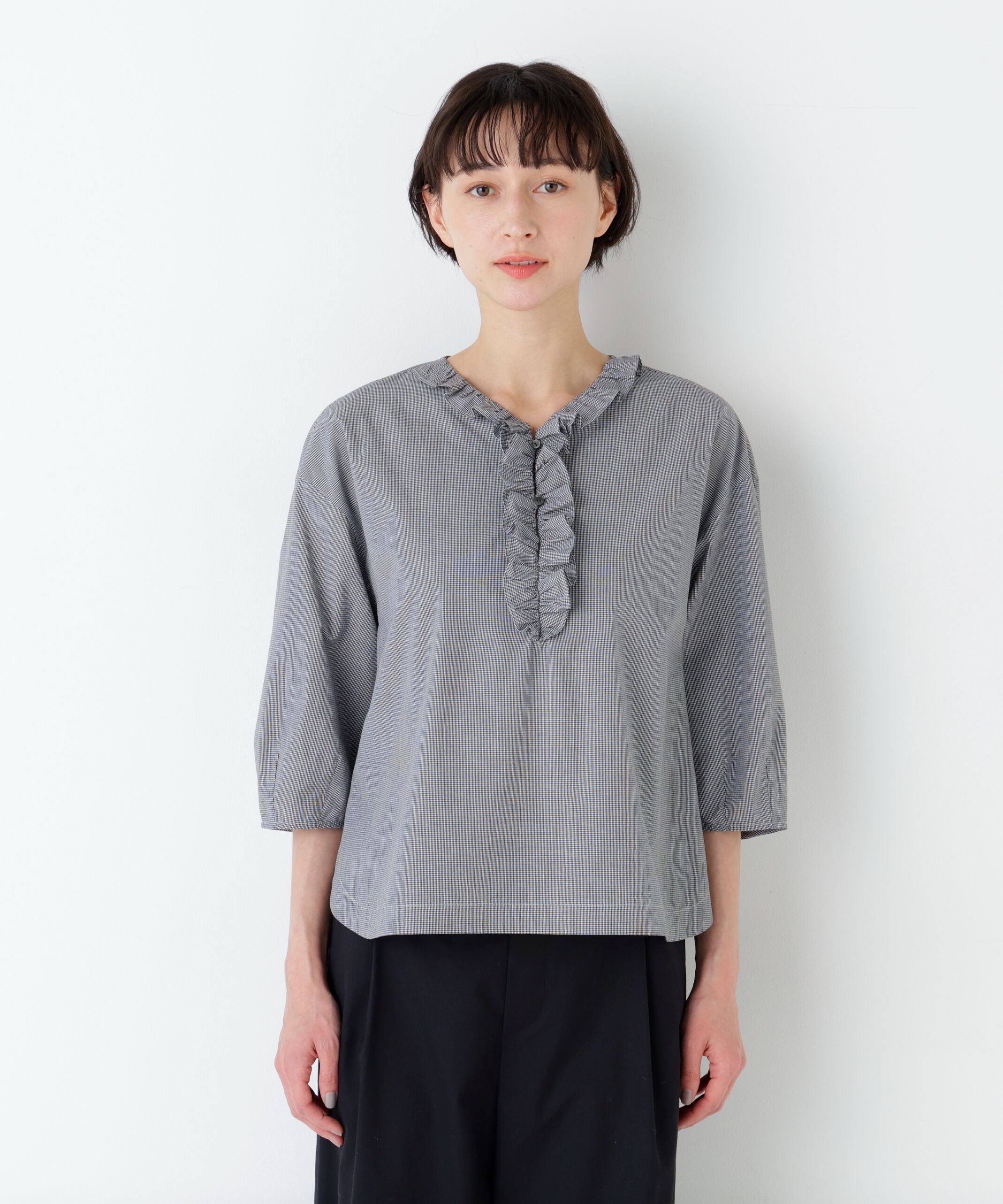  「《大人気!追加入荷 / 洗える》ｳｫｯｼｭﾄﾞﾀｲﾌﾟﾗｲﾀｰﾌﾘﾙﾌﾞ」|シャツ・ブラウス|