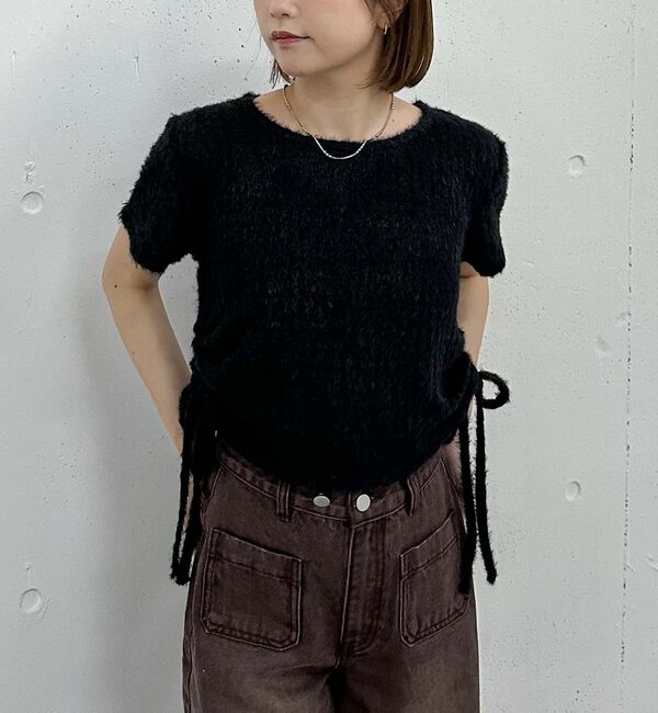 archives「サイドドロストフェザーカットＴＯＰＳ」|Tシャツ・カットソー|BLACK