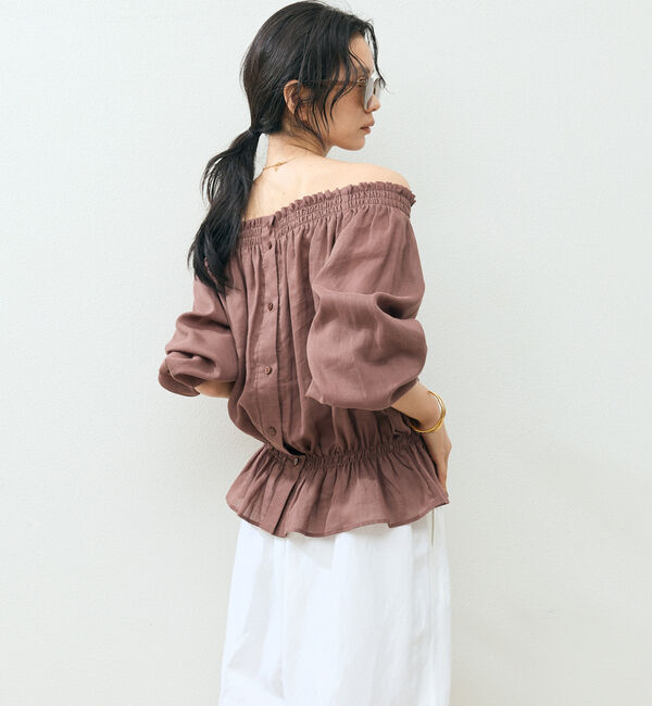 Doux archives「ラミー２ＷＡＹオフショルブラウス」|シャツ・ブラウス|BROWN