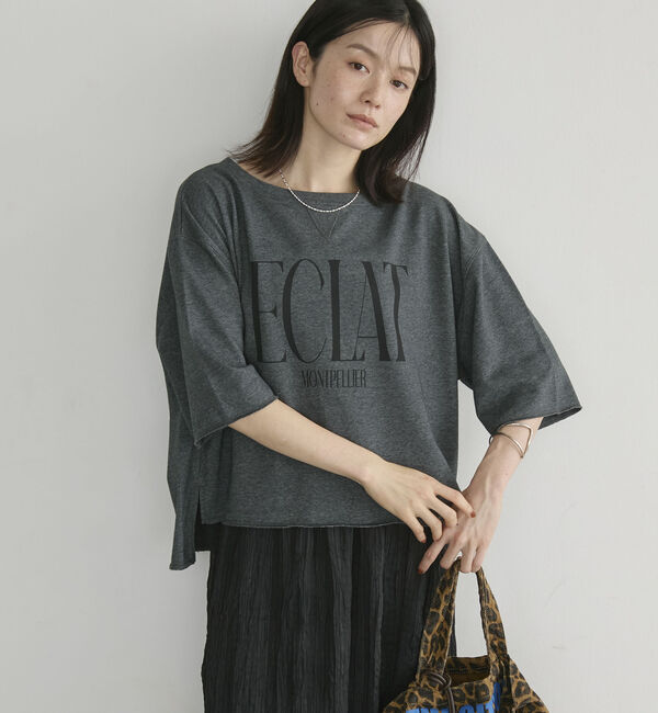 Doux archives「ＥＣＬＡＴミニ裏毛ハーフスリーブプルオーバー」|Tシャツ・カットソー|CHARCOAL GRAY