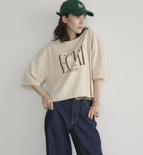 Doux archives「ＥＣＬＡＴミニ裏毛ハーフスリーブプルオーバー」|Tシャツ・カットソー|IVORY