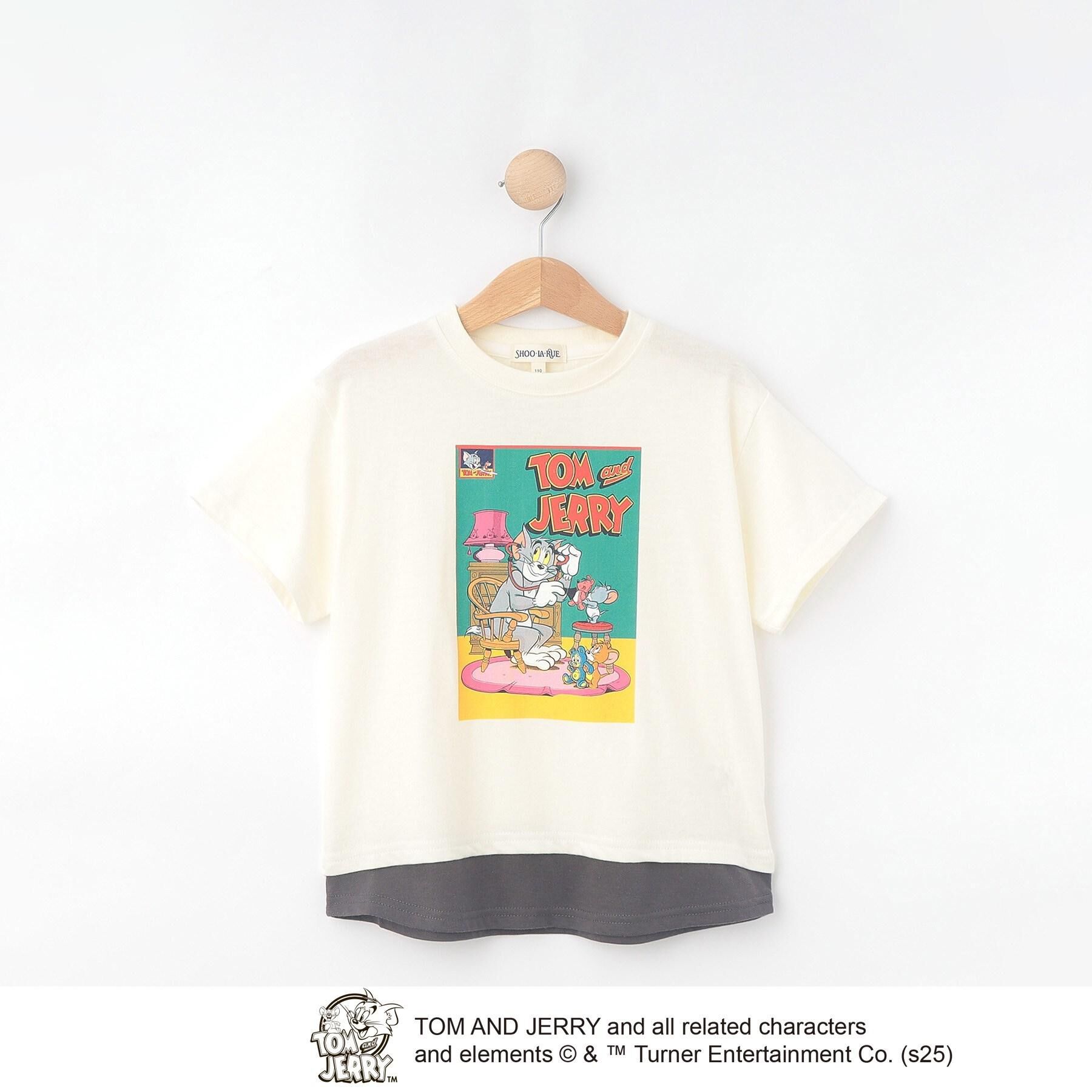 SHOO･LA･RUE「【TOM and JERRY】 ひんやり裾レイヤードTシャツ」|Tシャツ・カットソー|