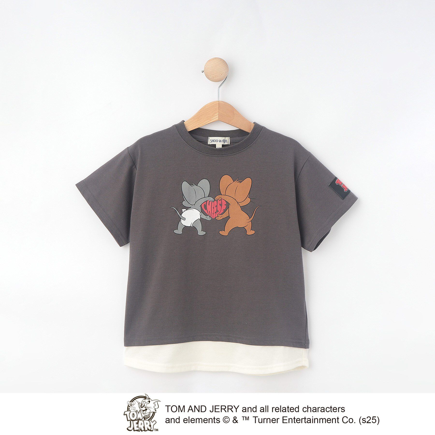 SHOO･LA･RUE「【TOM and JERRY】 ひんやり裾レイヤードTシャツ」|Tシャツ・カットソー|チャコールグレー(0