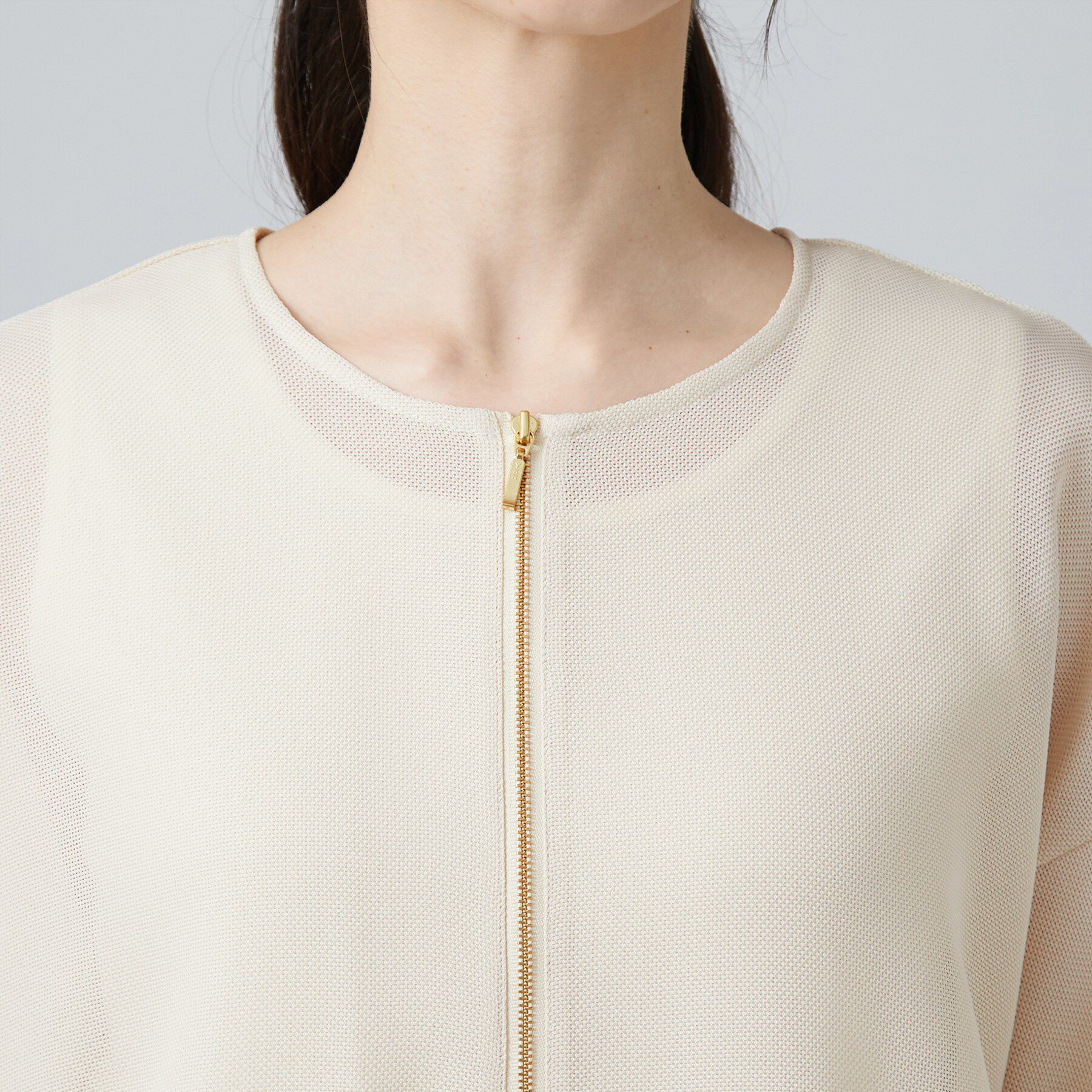 SHOO･LA･RUE「【通気性〇/セットアップ可/洗濯機可】メッシュドルマン ジップブルゾン」|ブルゾン・スタジャン|