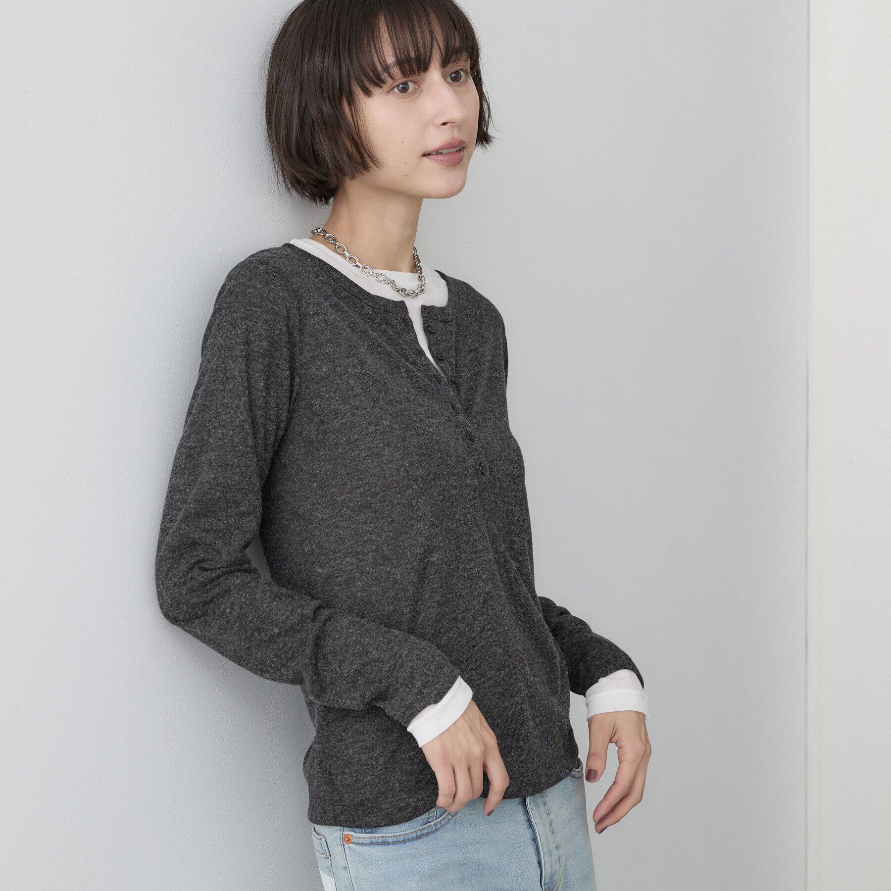 Dessin「シアーテレコヘンリーネックプルオーバー」|Tシャツ・カットソー|