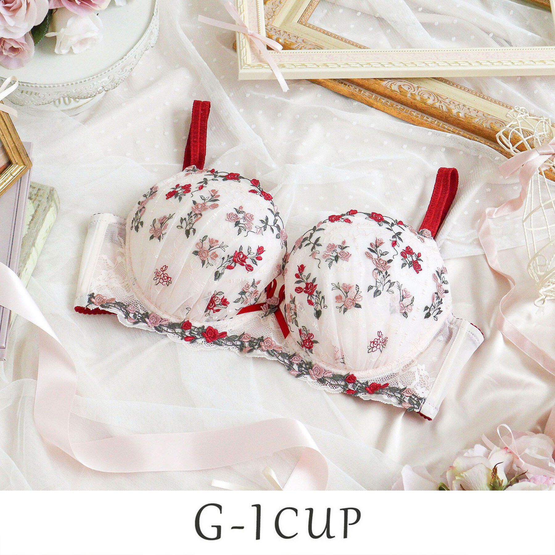 Risa Magli「エステル ブラジャー （G－I） ＜Glamor Bra／バストアップタイプ＞」|インナー|レッド(062)
