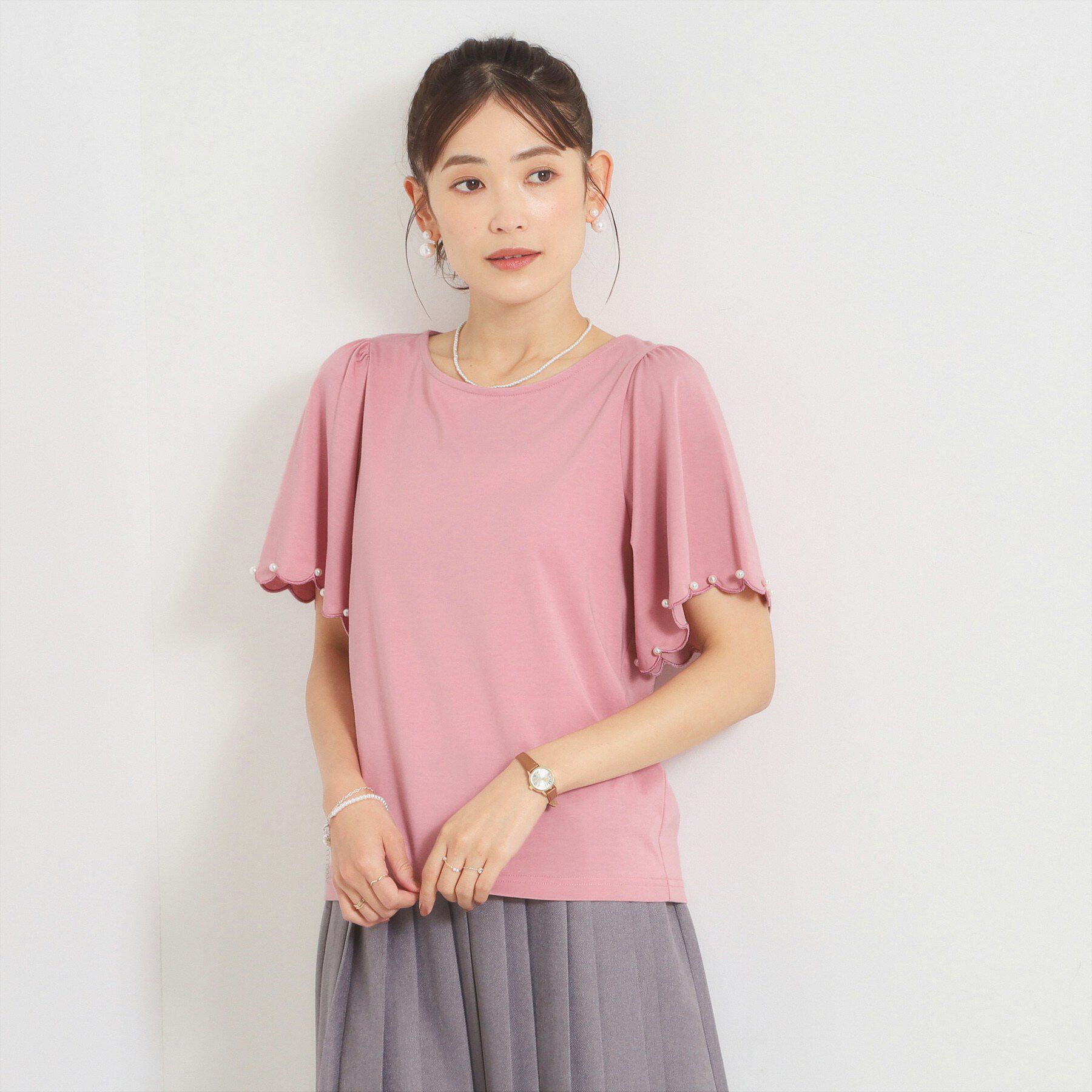 ITS&rsquo;DEMO「【冷感】袖スカラップカットプルオーバー」|Tシャツ・カットソー|