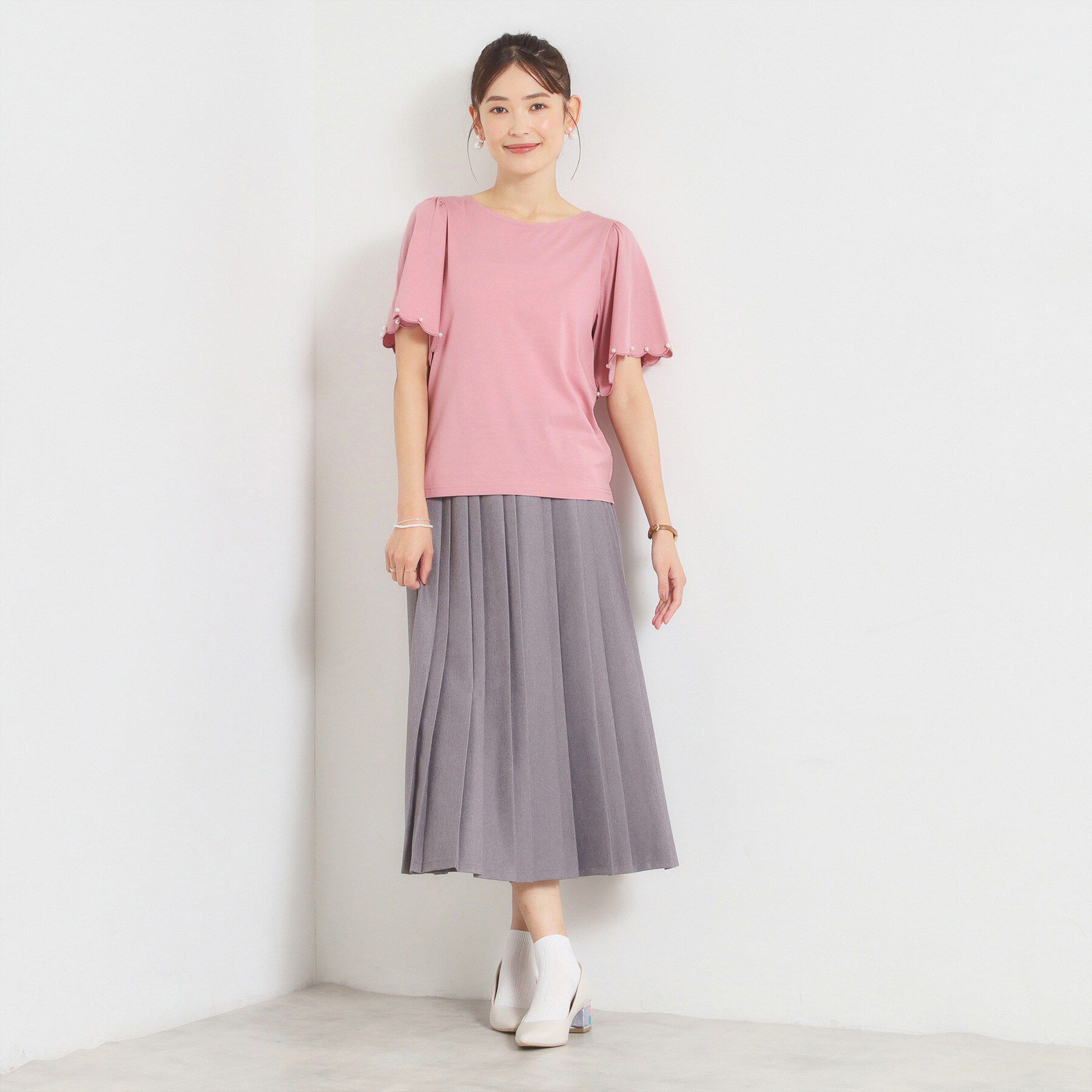 ITS&rsquo;DEMO「【冷感】袖スカラップカットプルオーバー」|Tシャツ・カットソー|