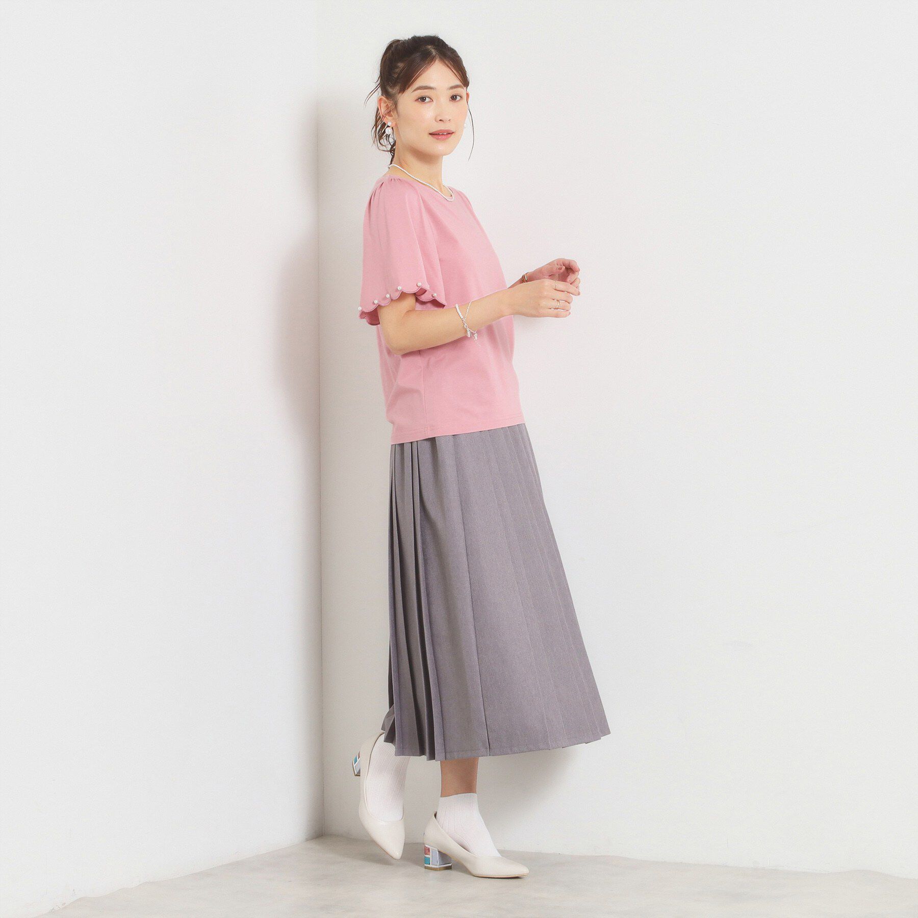 ITS&rsquo;DEMO「【冷感】袖スカラップカットプルオーバー」|Tシャツ・カットソー|