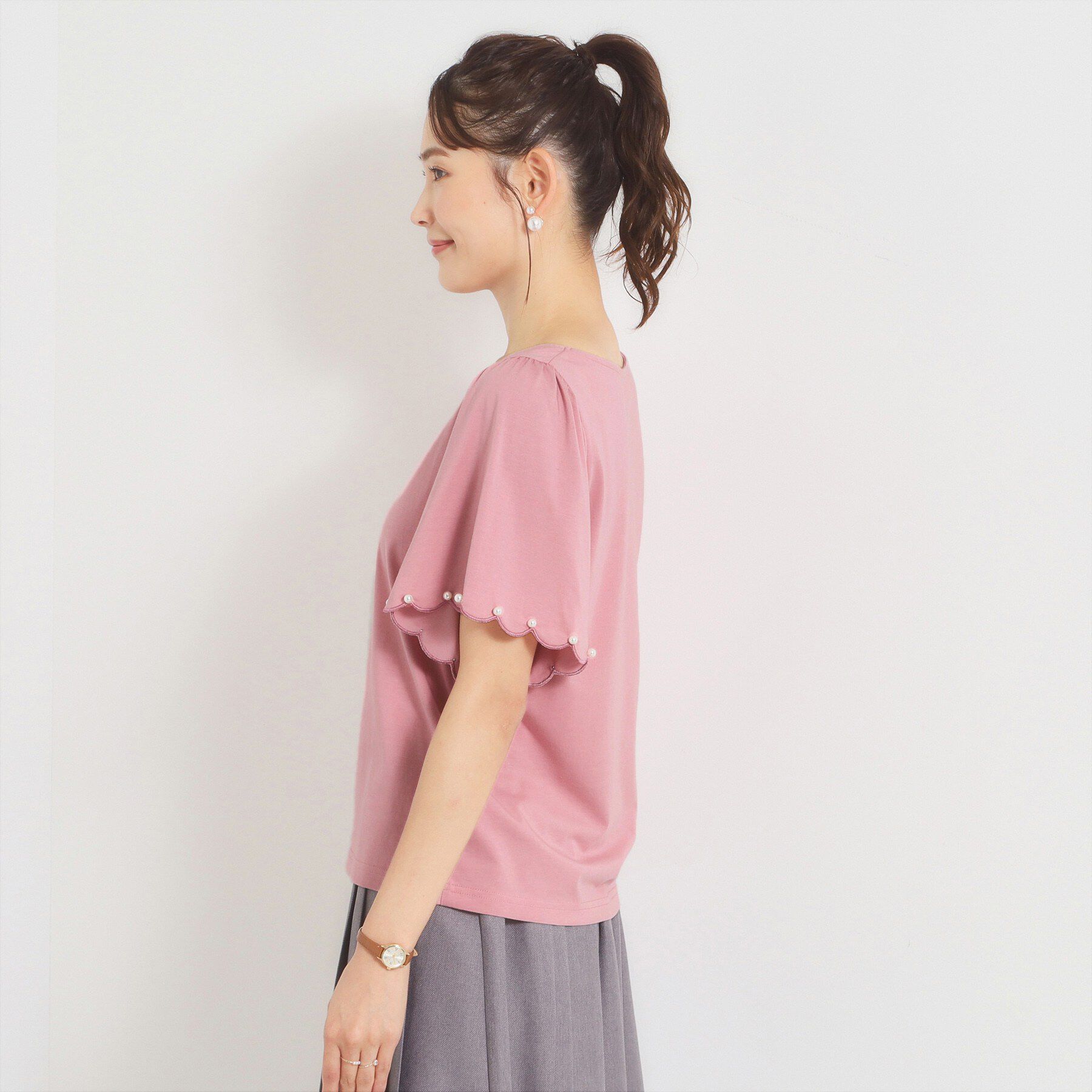 ITS&rsquo;DEMO「【冷感】袖スカラップカットプルオーバー」|Tシャツ・カットソー|