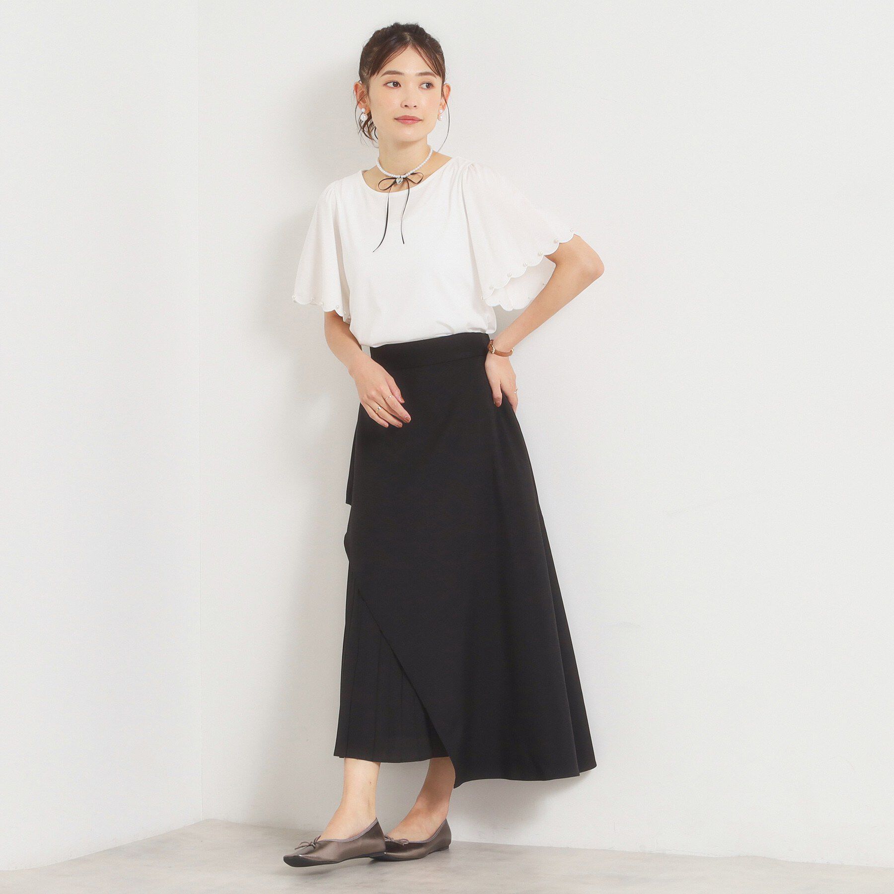 ITS&rsquo;DEMO「【冷感】袖スカラップカットプルオーバー」|Tシャツ・カットソー|