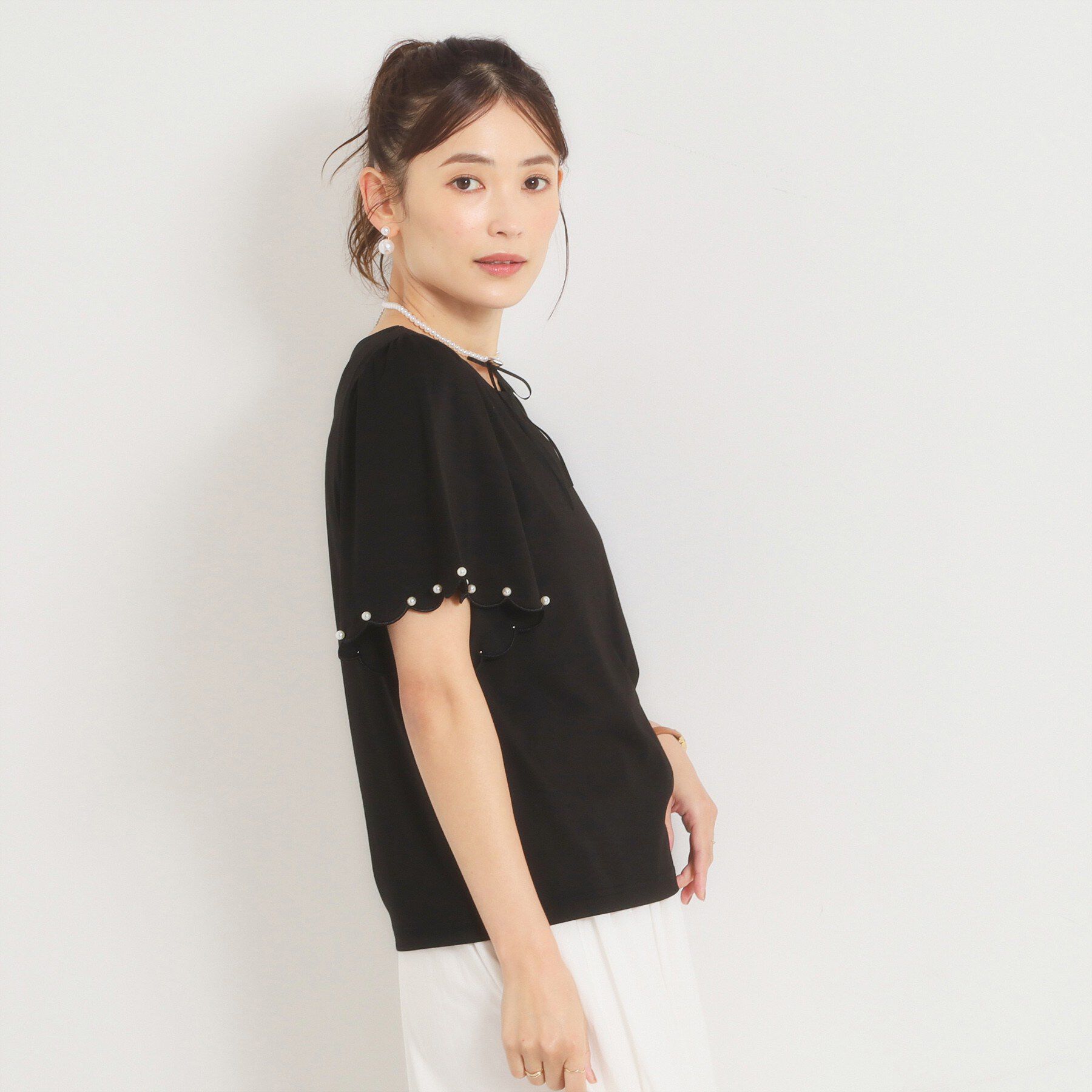 ITS&rsquo;DEMO「【冷感】袖スカラップカットプルオーバー」|Tシャツ・カットソー|
