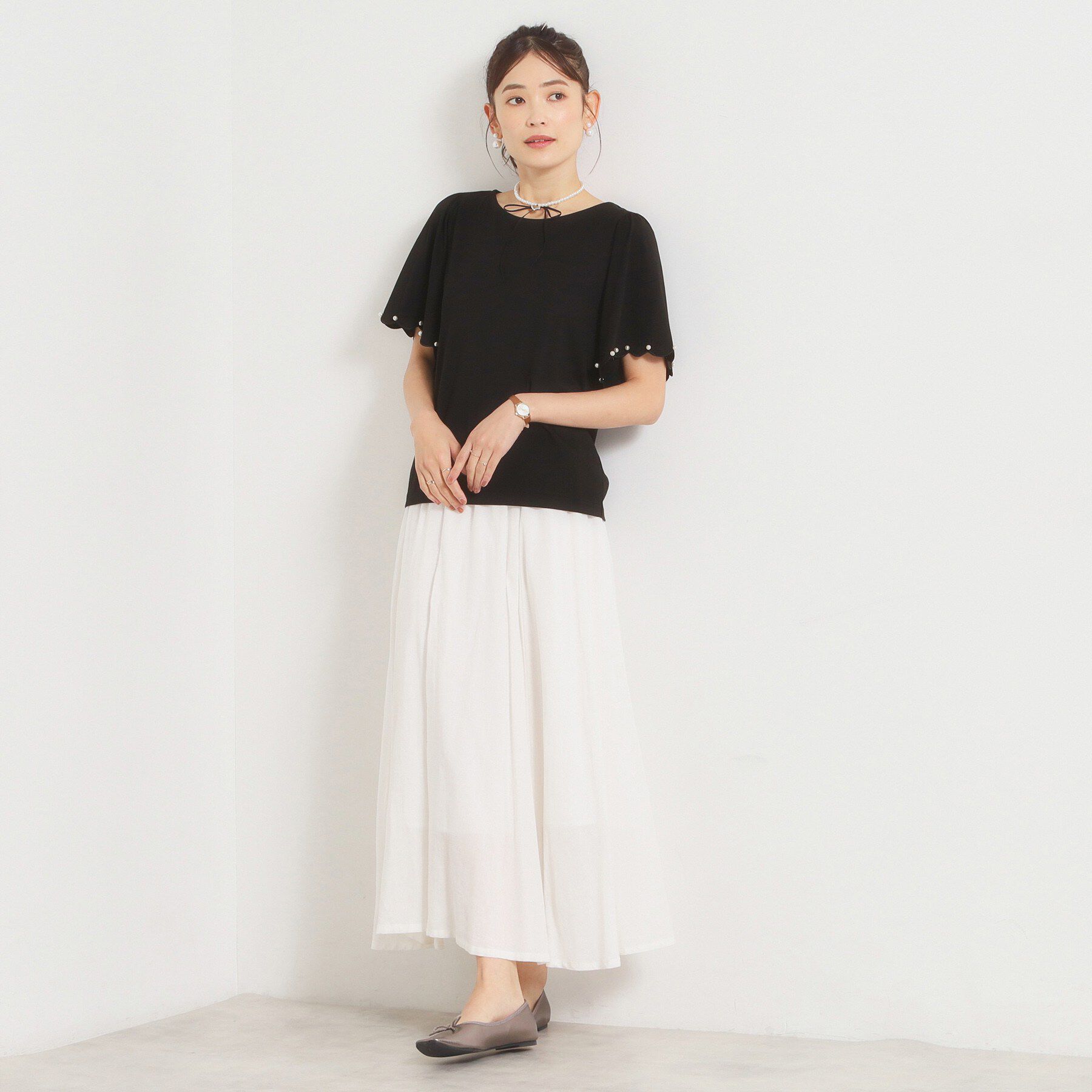 ITS&rsquo;DEMO「【冷感】袖スカラップカットプルオーバー」|Tシャツ・カットソー|