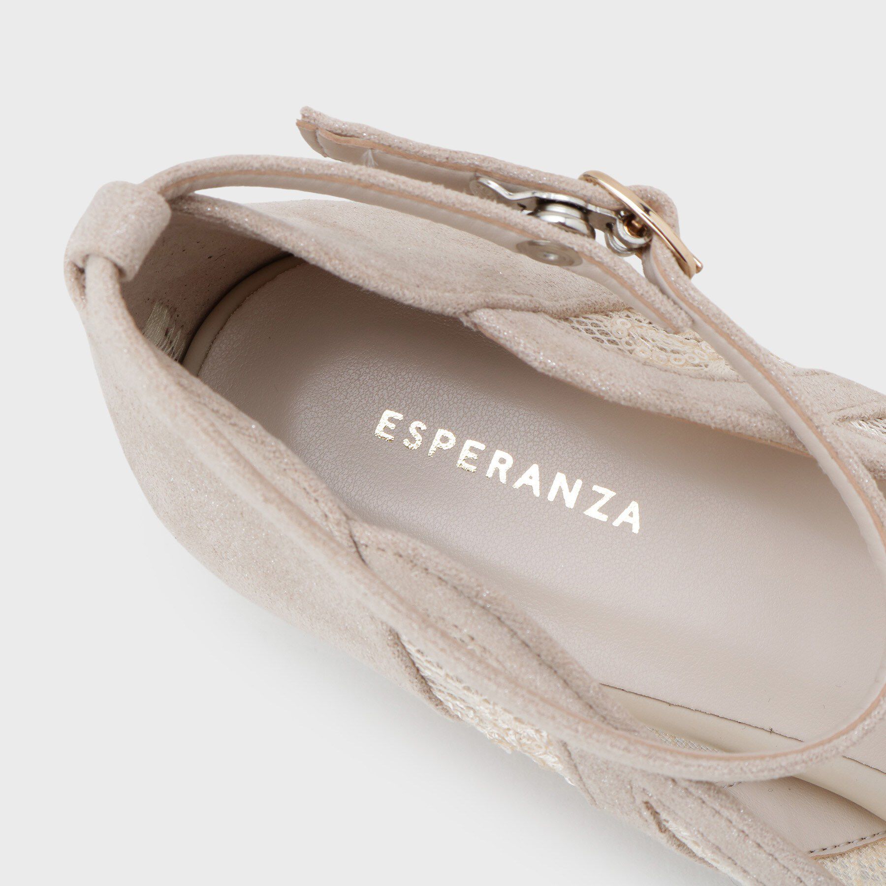 ESPERANZA「フラワーカットネックベルトパンプス」|パンプス|