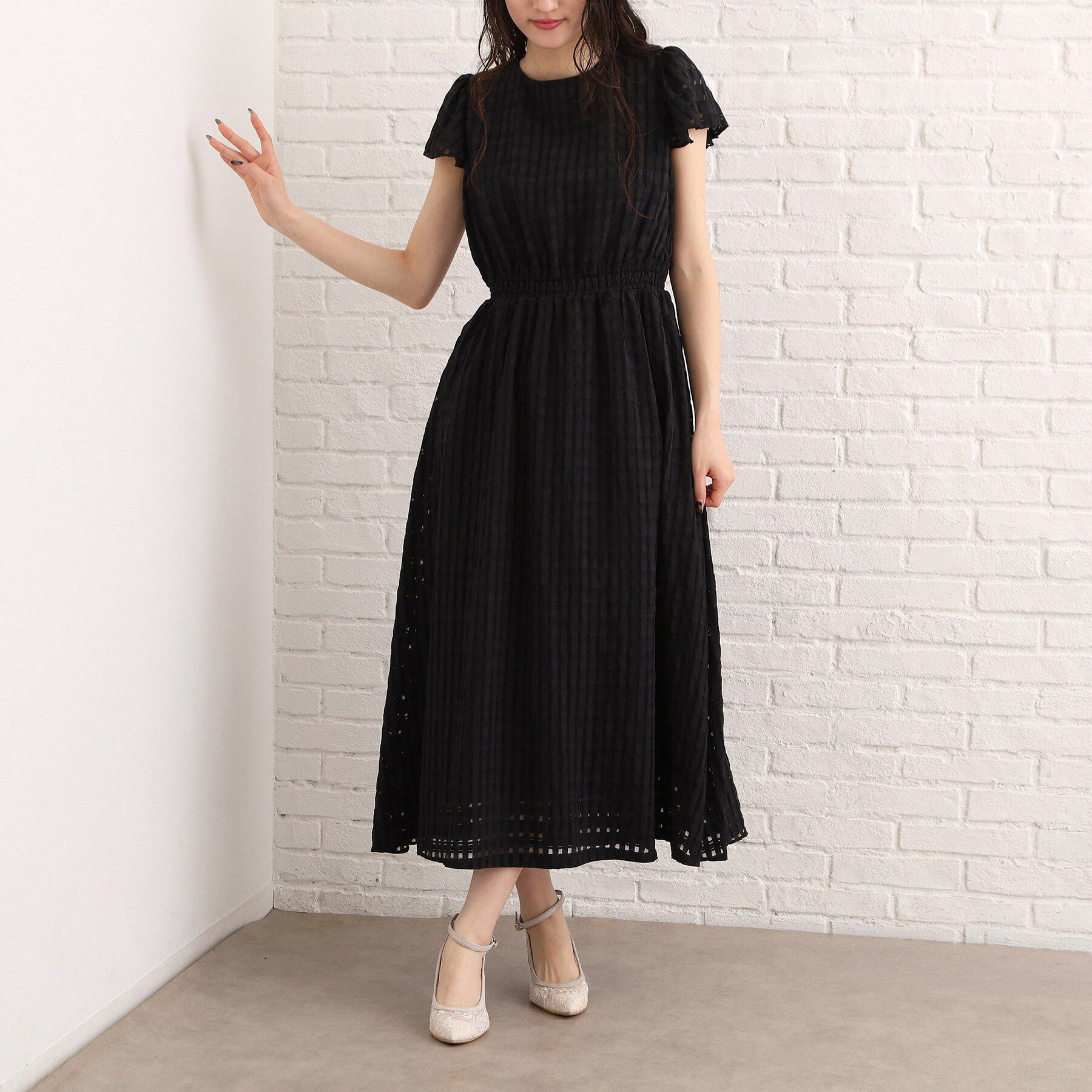 ESPERANZA「フラワーカットネックベルトパンプス」|パンプス|