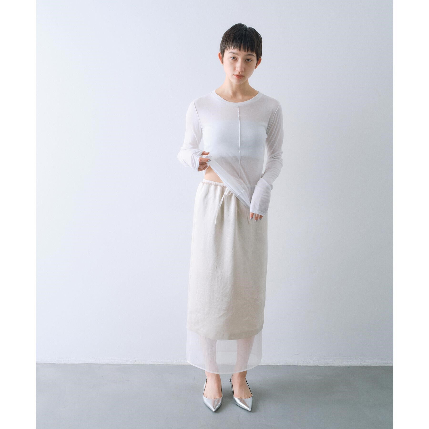 CODE A「【Re】sheer basic tee」|Tシャツ・カットソー|